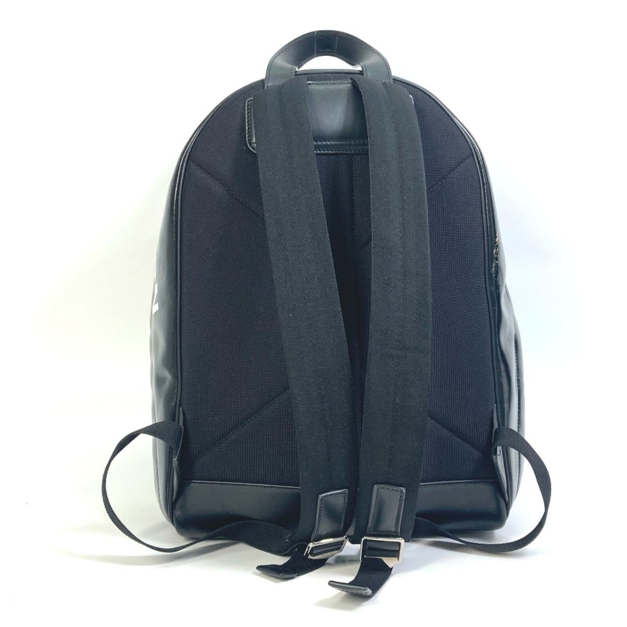 Burberry Black White Coated Canvas Backpack