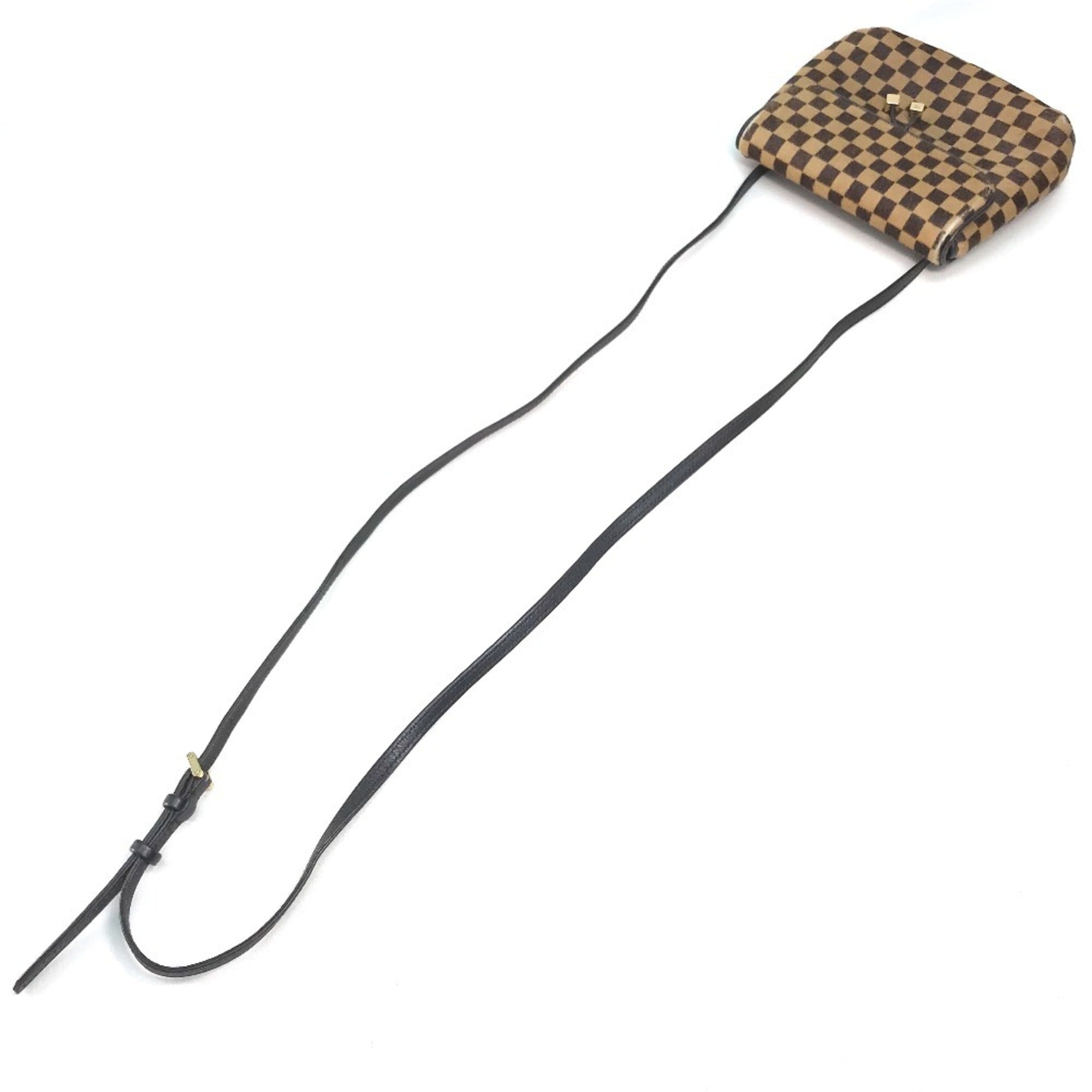 Louis Vuitton Brown Leather Pochette Shoulder Bag