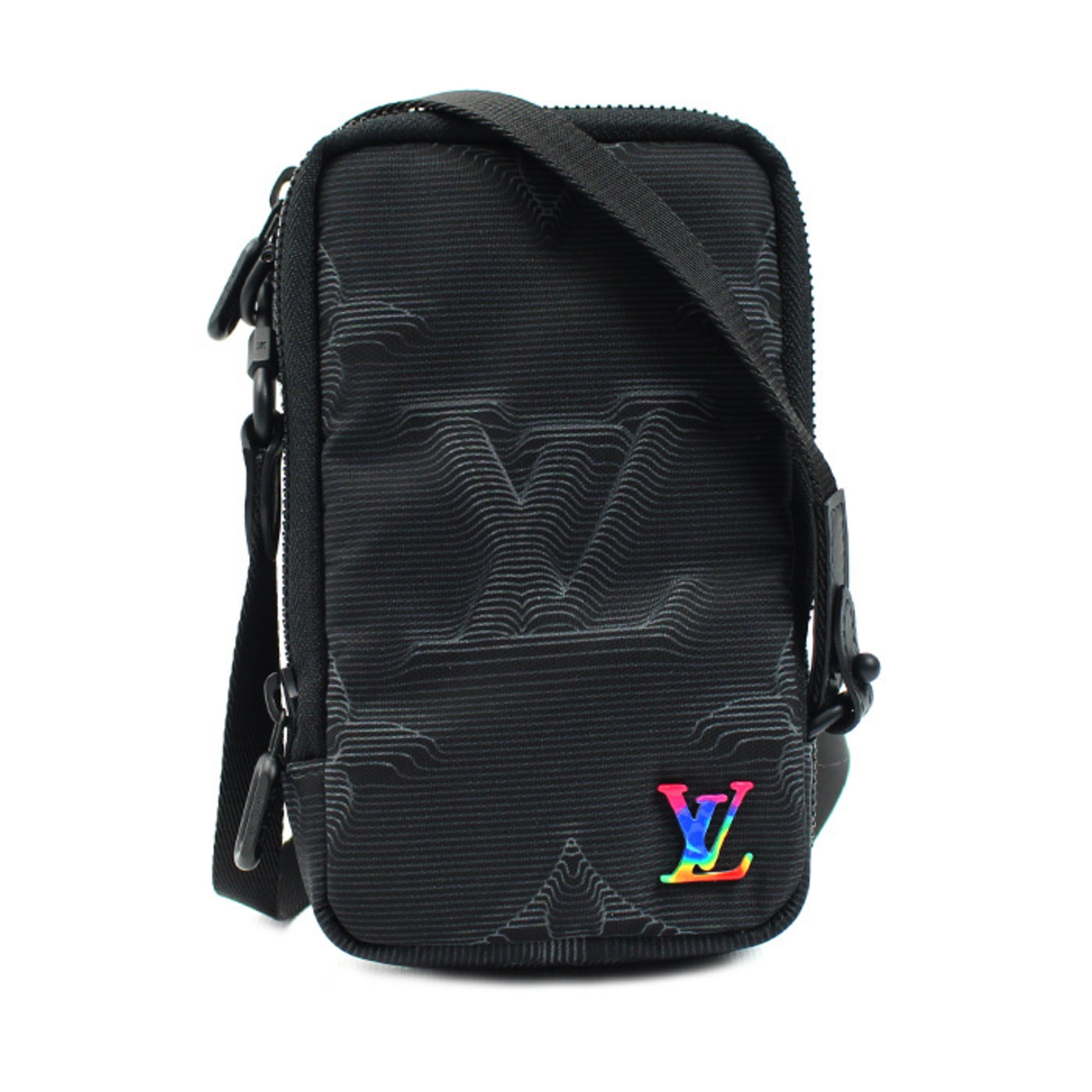 Louis Vuitton Black Nylon Leather Shoulder Bag