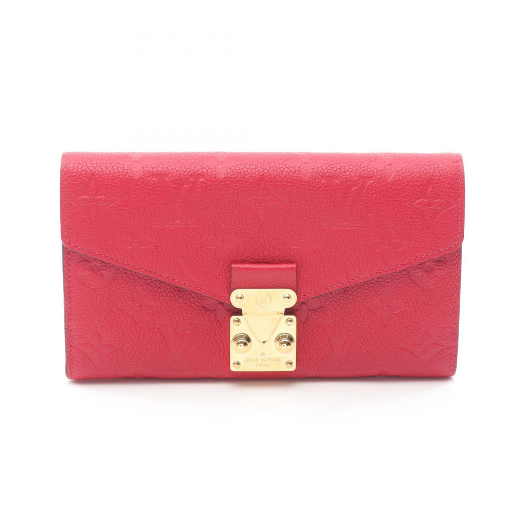 Louis Vuitton Red Color Leather Long Wallet