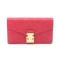 Louis Vuitton Red Color Leather Long Wallet