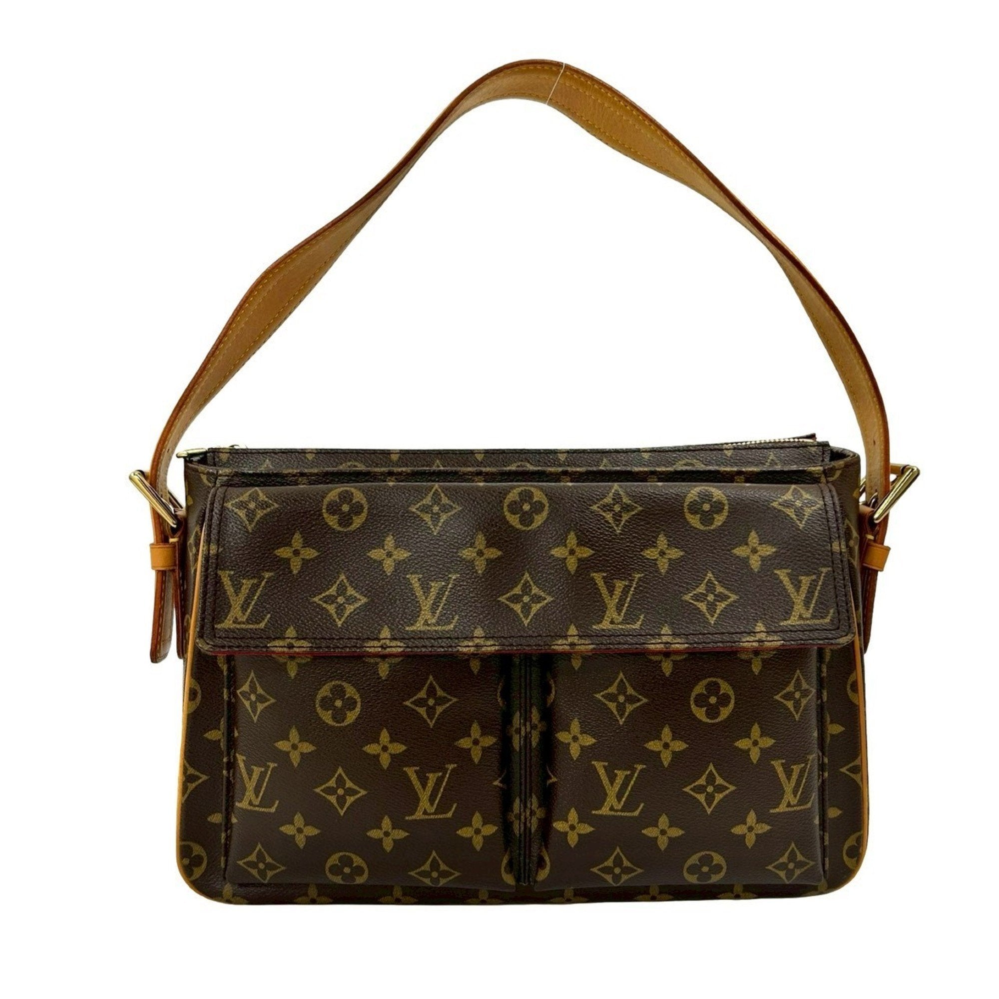Louis Vuitton Brown Leather Pvc Shoulder Bag