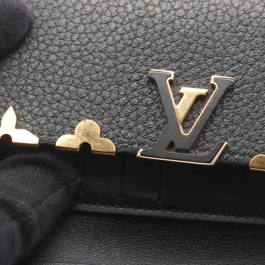 Louis Vuitton Black Leather Wallet (Tri-Fold)
