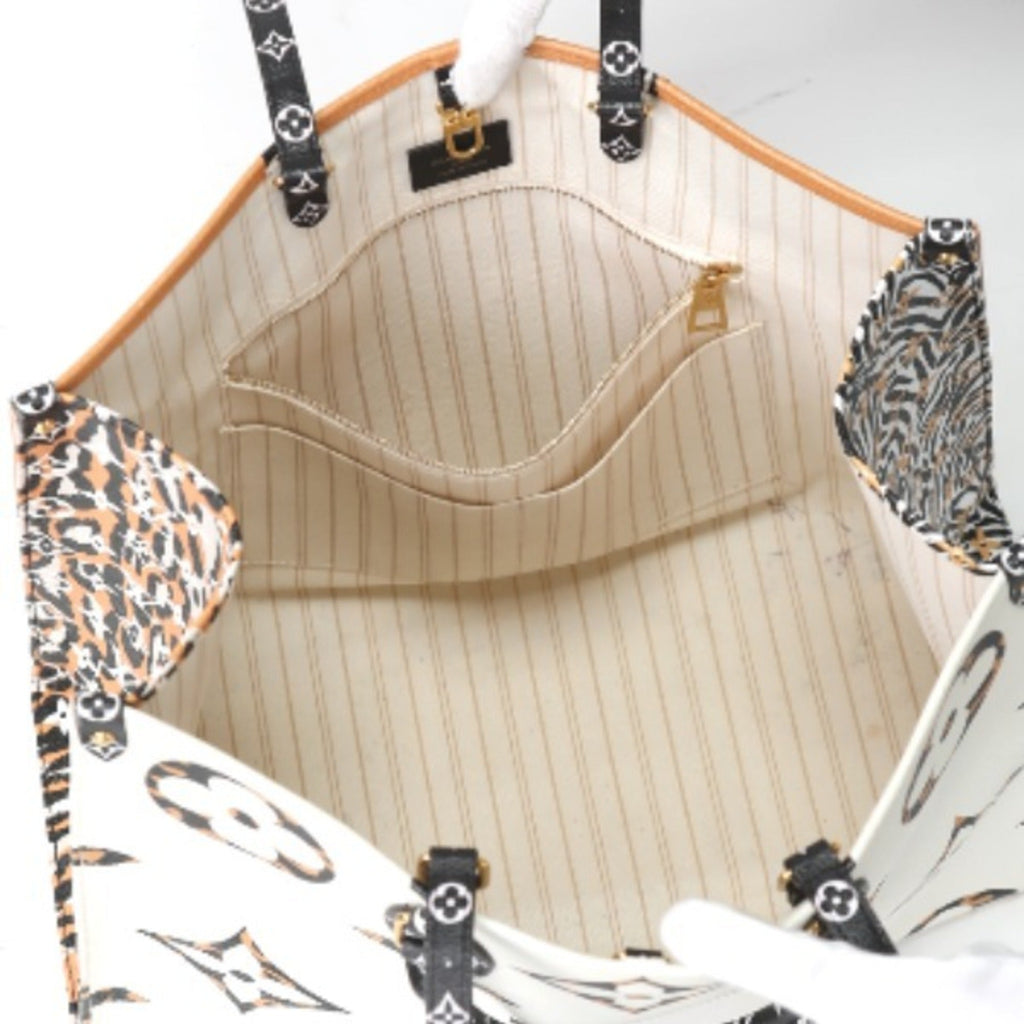 Louis Vuitton Orange White Tote Bag