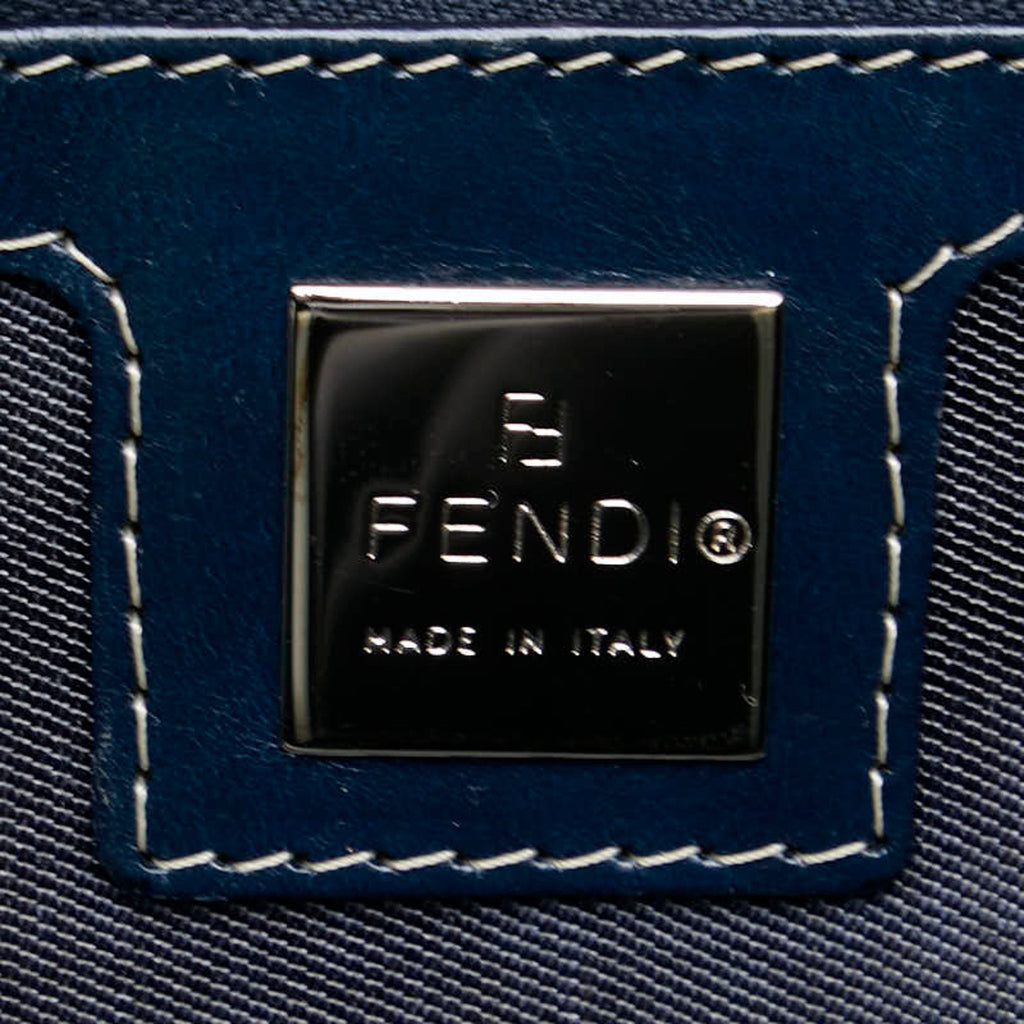 Fendi Navy Canvas Leather Handbag