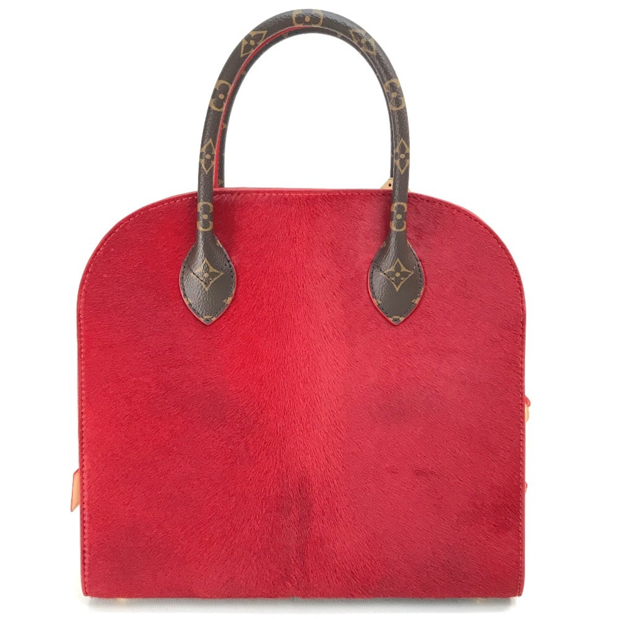 Louis Vuitton Brown Monogram Red Color Monogram Leather Handbag