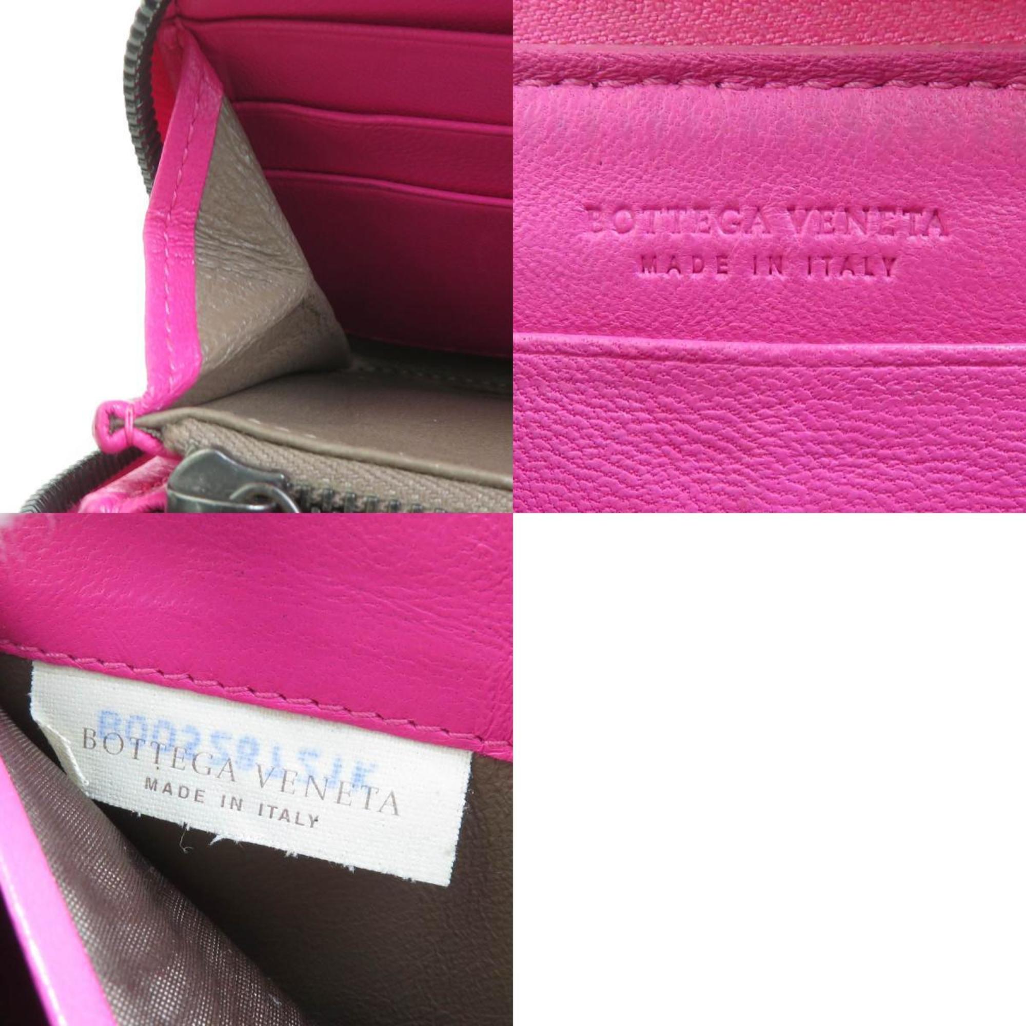 Bottega Veneta Pink Intrecciato Long Wallet (Bi-Fold)