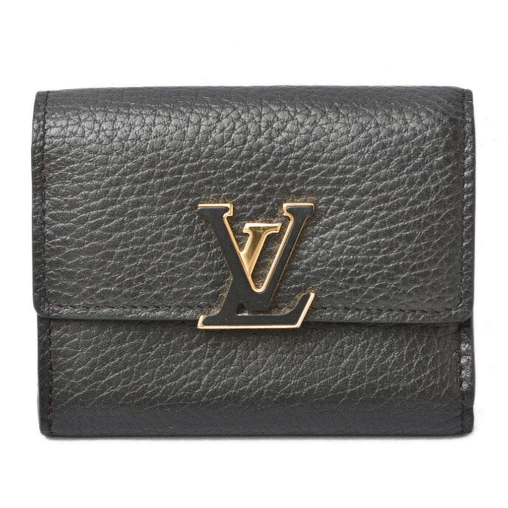 Louis Vuitton Taurillon Noir Leather Wallet (Tri-Fold)
