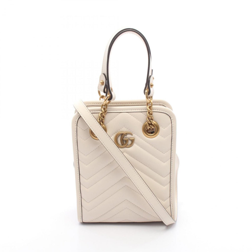 Gucci Gg Marmont White Leather Handbag (Pre-Owned)