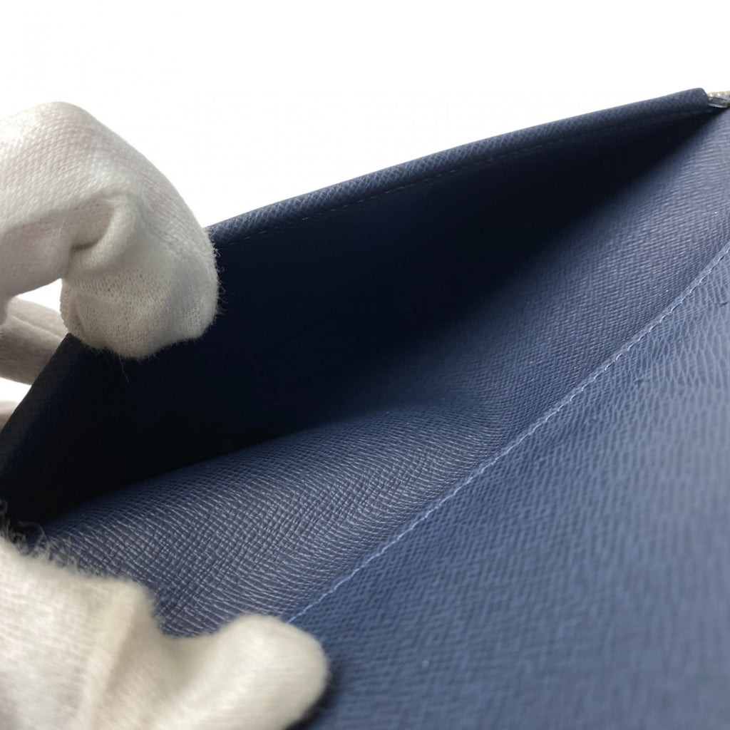 Louis Vuitton Navy Leather Long Wallet