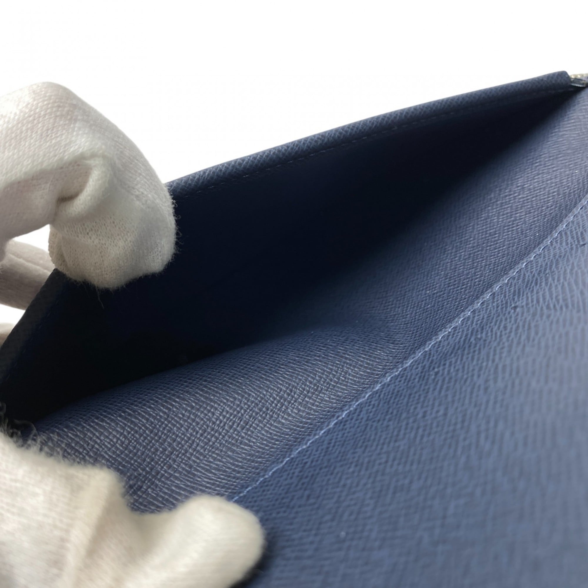 Louis Vuitton Navy Leather Long Wallet