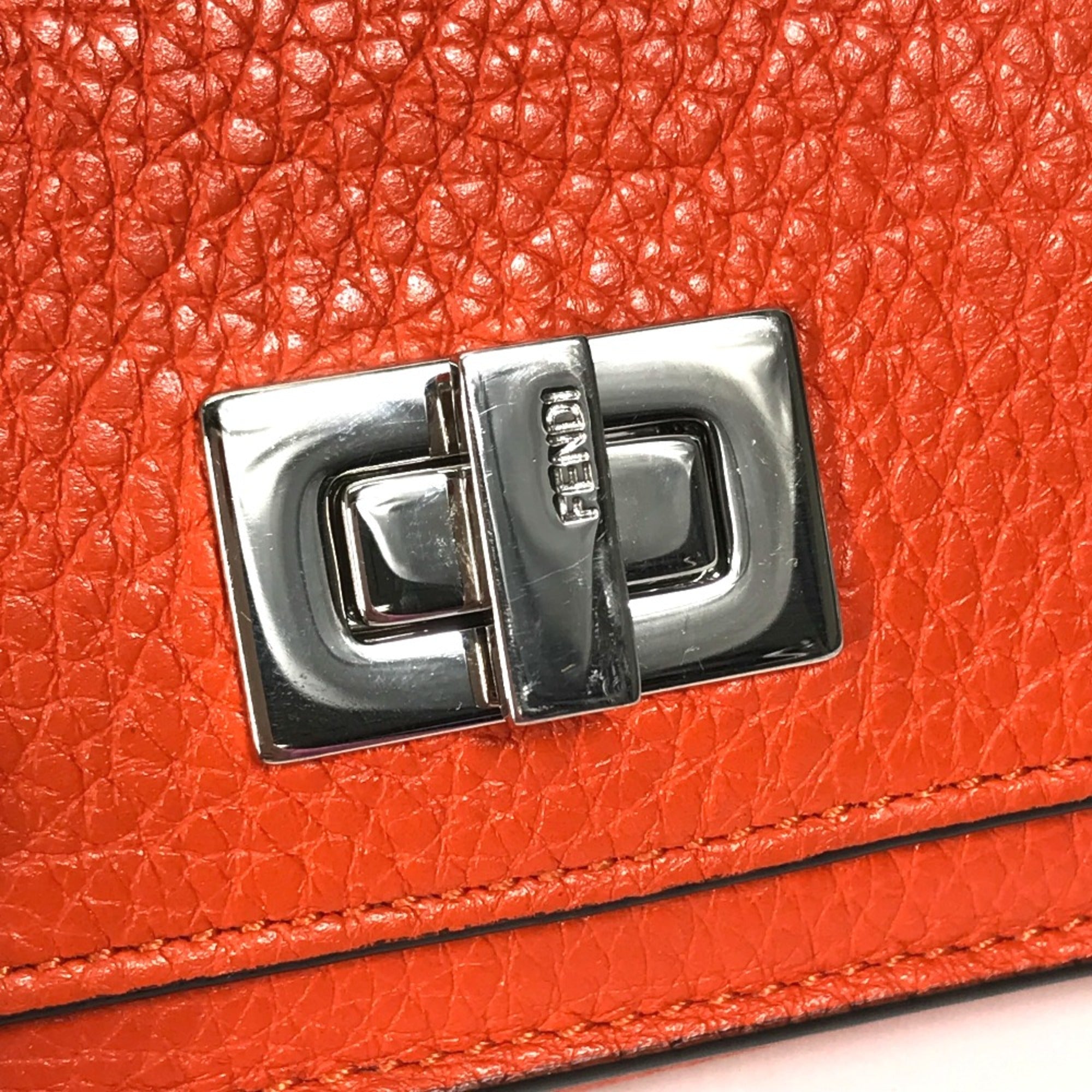 Fendi Orange Leather Wallet (Tri-Fold)