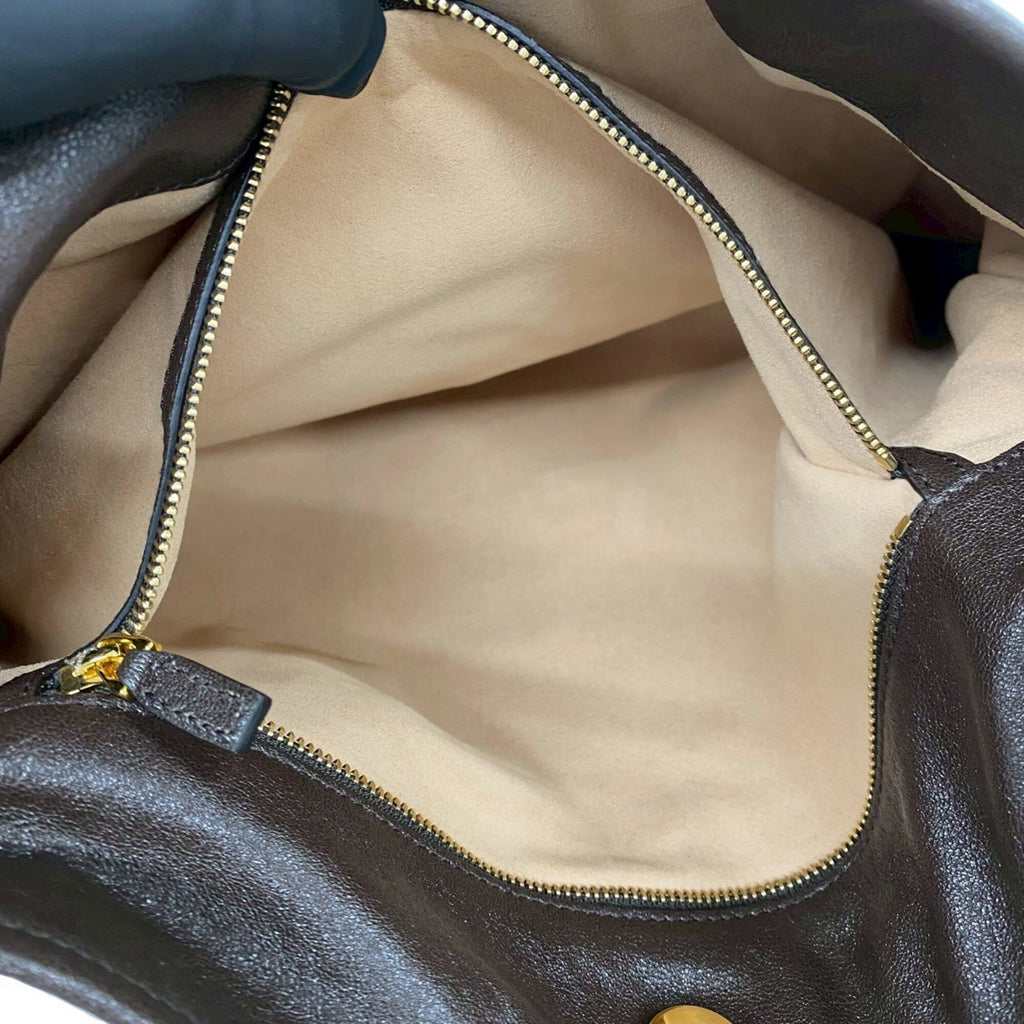Gucci Brown Leather Shoulder Bag Sling Bag (Pre-Owned)