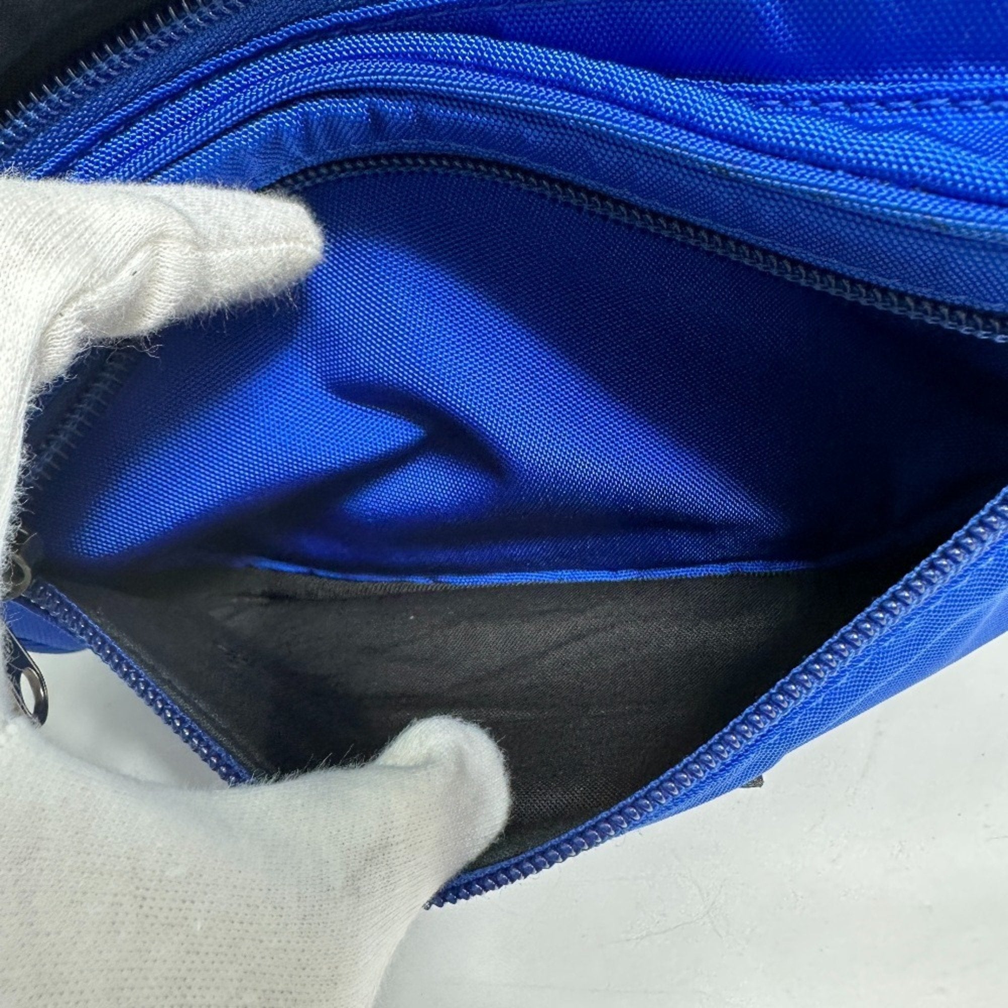 Balenciaga Black Blue Nylon Fanny Pack Shoulder Bag Sling
