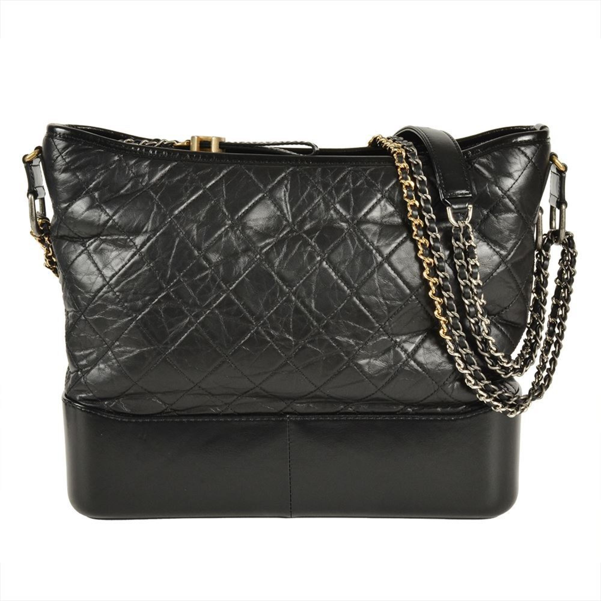 Chanel Gabriel Black Leather Shoulder Bag