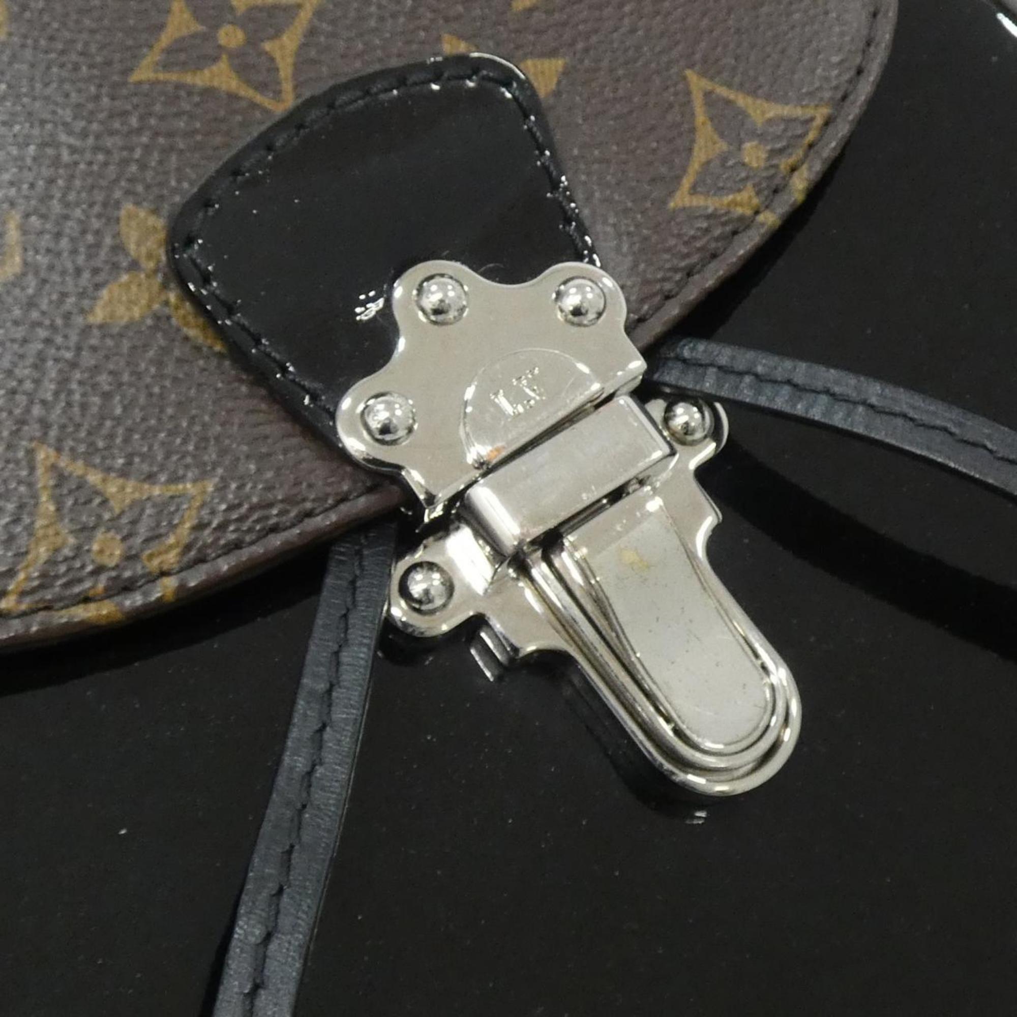 Louis Vuitton Monogram Vernis Black Coated Canvas Leather Backpack
