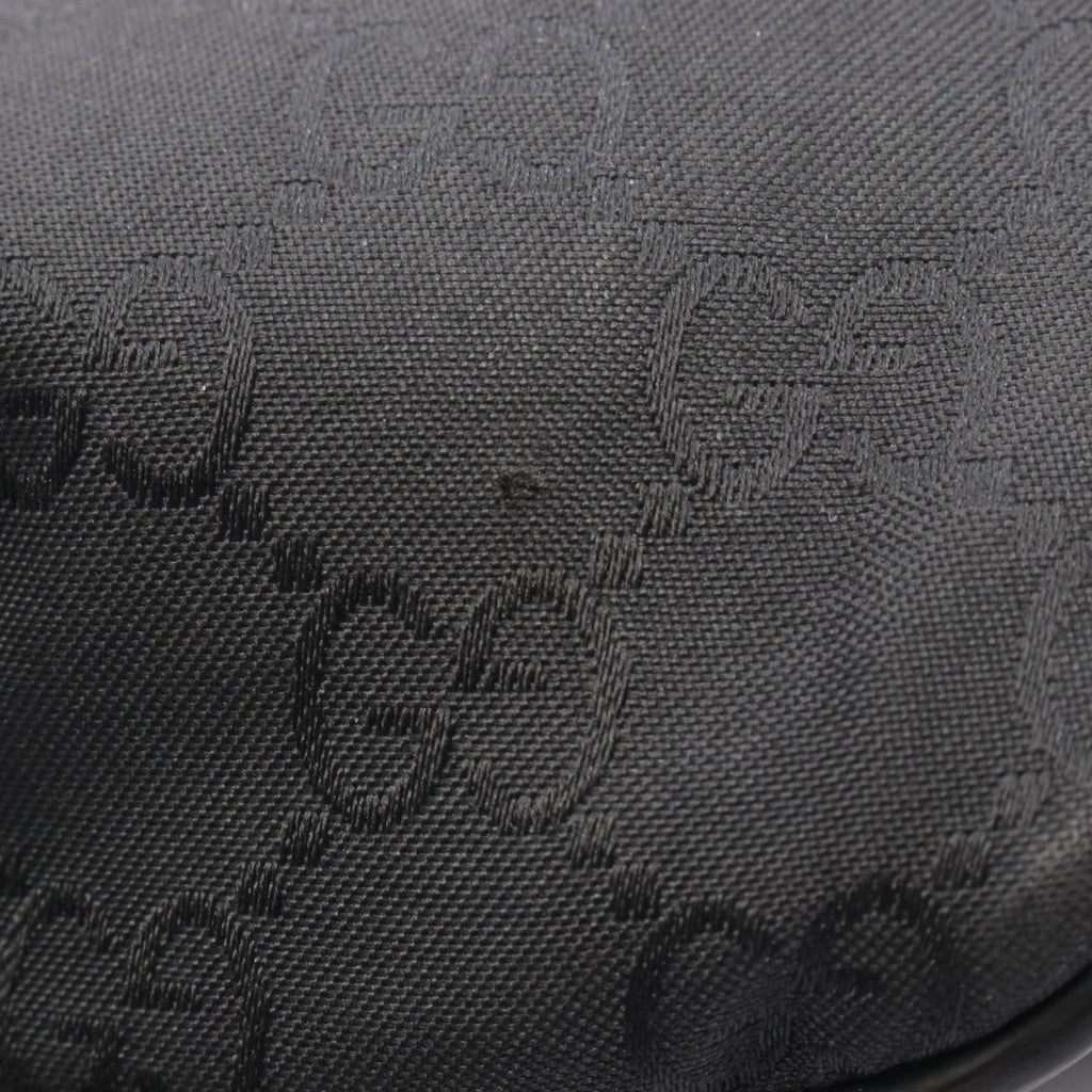 Gucci Black Leather Nylon Canvas Handbag Shoulder Bag (Pre-Owned)