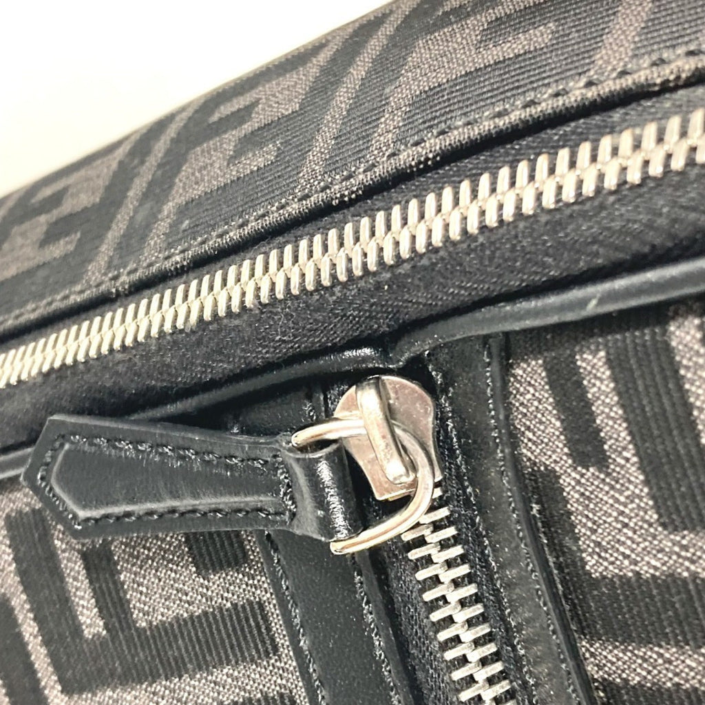 Fendi Black Gray Canvas Leather Backpack