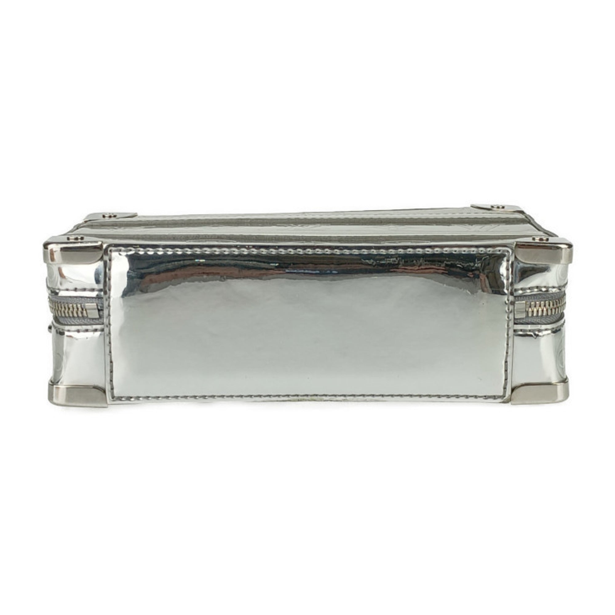 Louis Vuitton Silver Coated Canvas Handbag Pochette Shoulder Bag