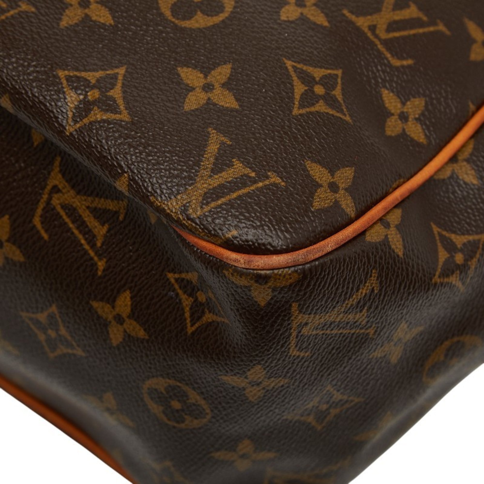 Louis Vuitton Brown Pvc Leather Handbag Shoulder Bag Tote Bag