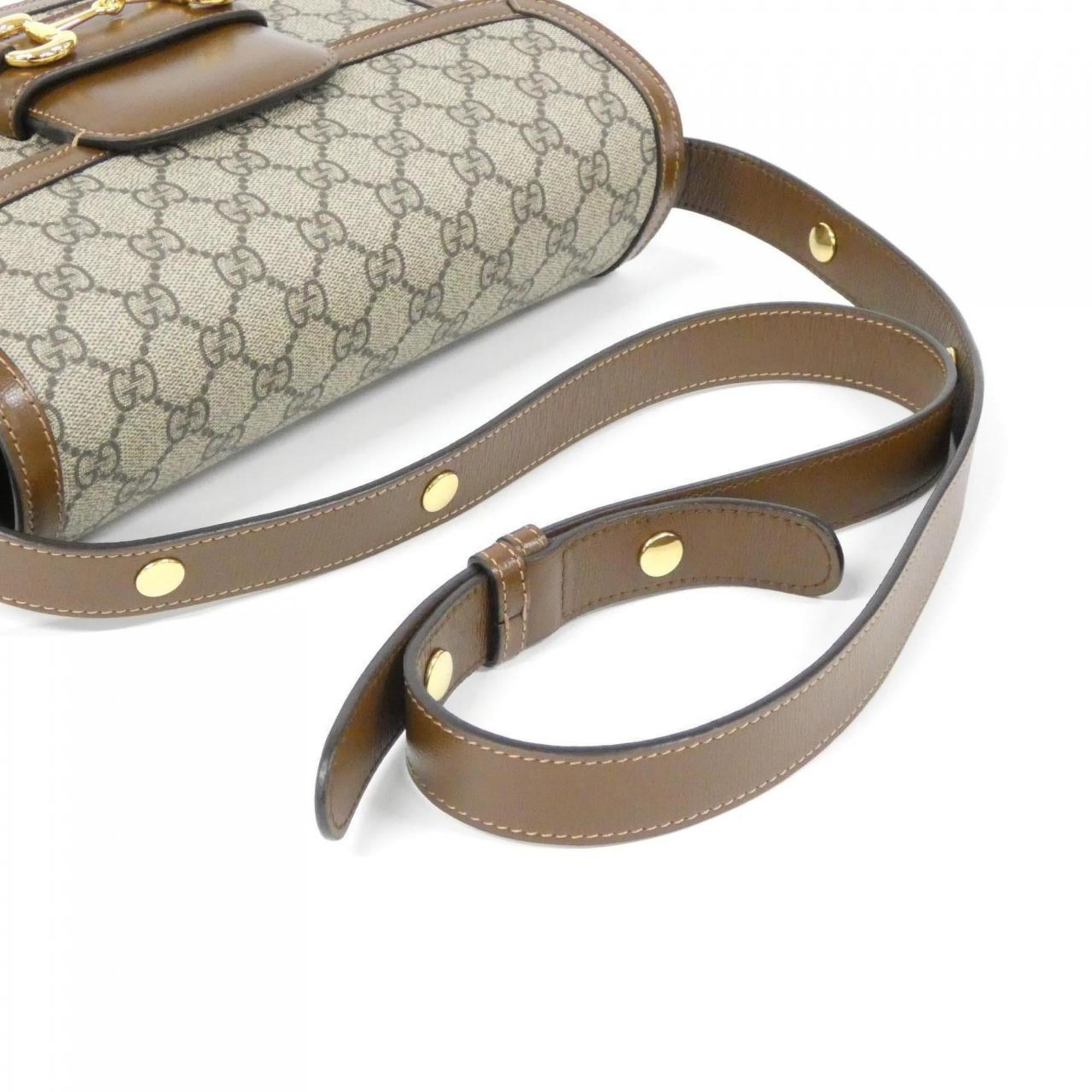 Gucci Beige Brown Gg Supreme Shoulder Bag (Pre-Owned)