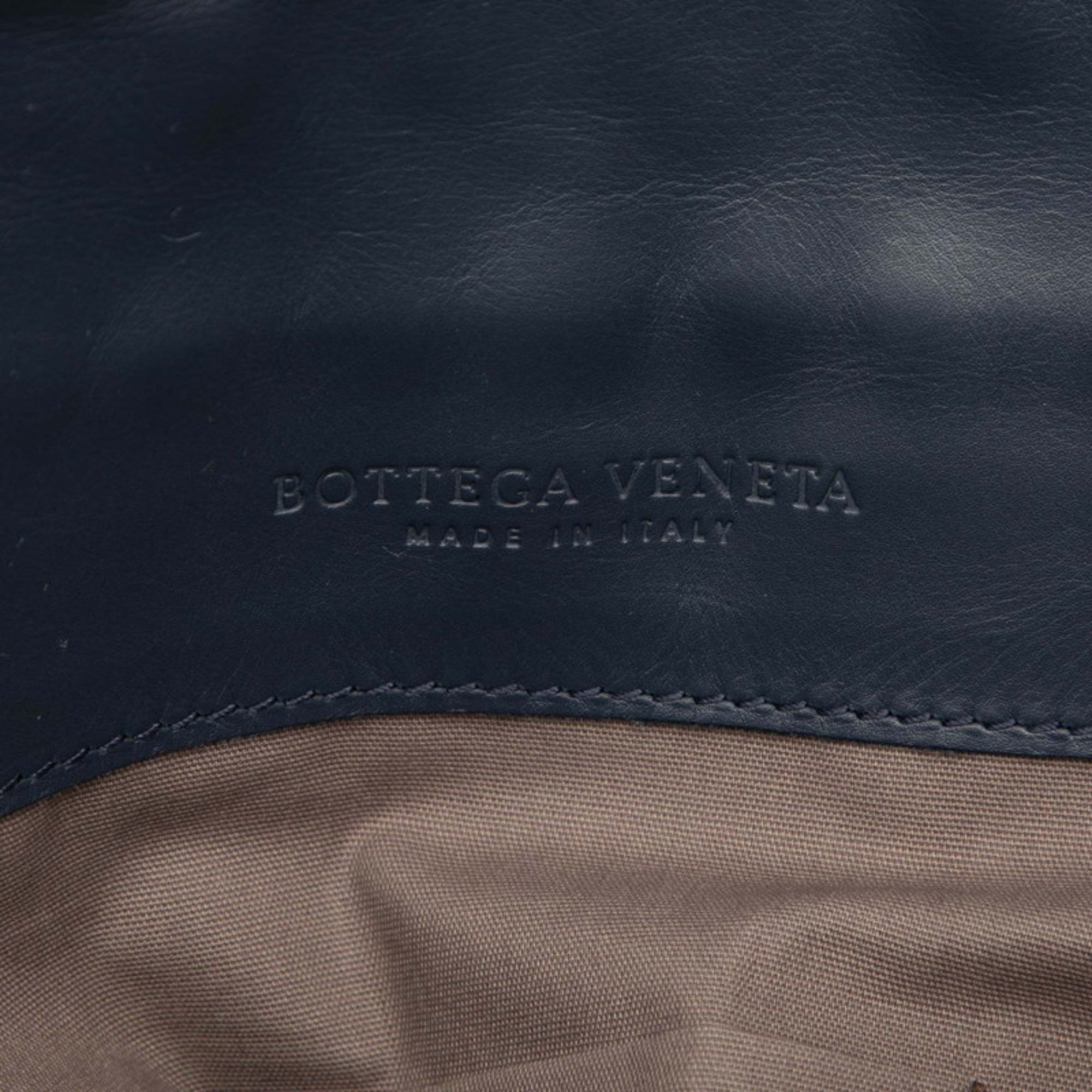 Bottega Veneta Navy Leather Shoulder Bag