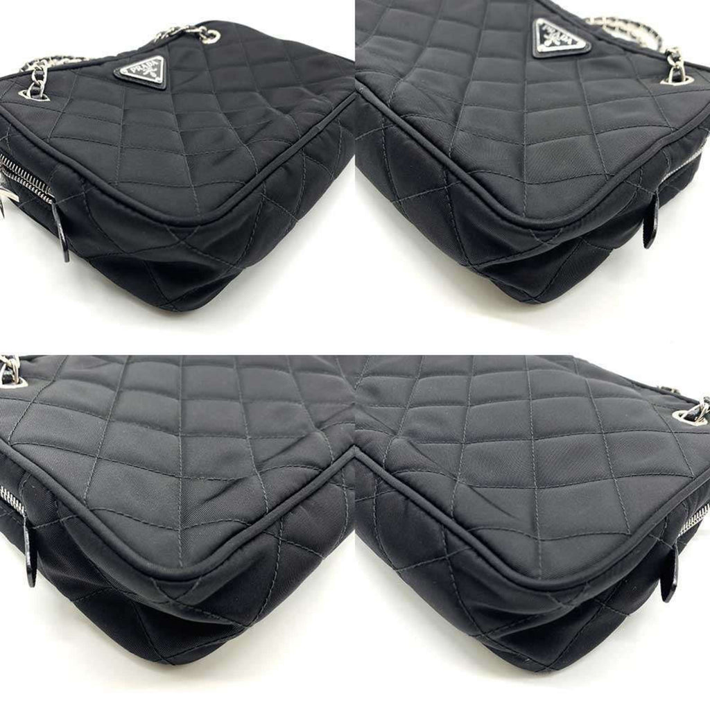Prada Black Nylon Leather Handbag