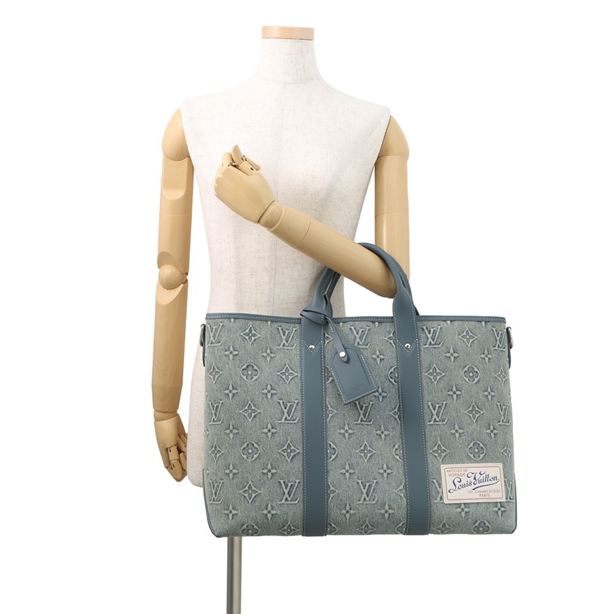 Louis Vuitton Blue Monogram Denim Shoulder Bag Tote Bag
