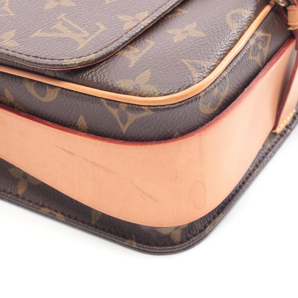 Louis Vuitton Brown Coated Canvas Leather Handbag Shoulder Bag