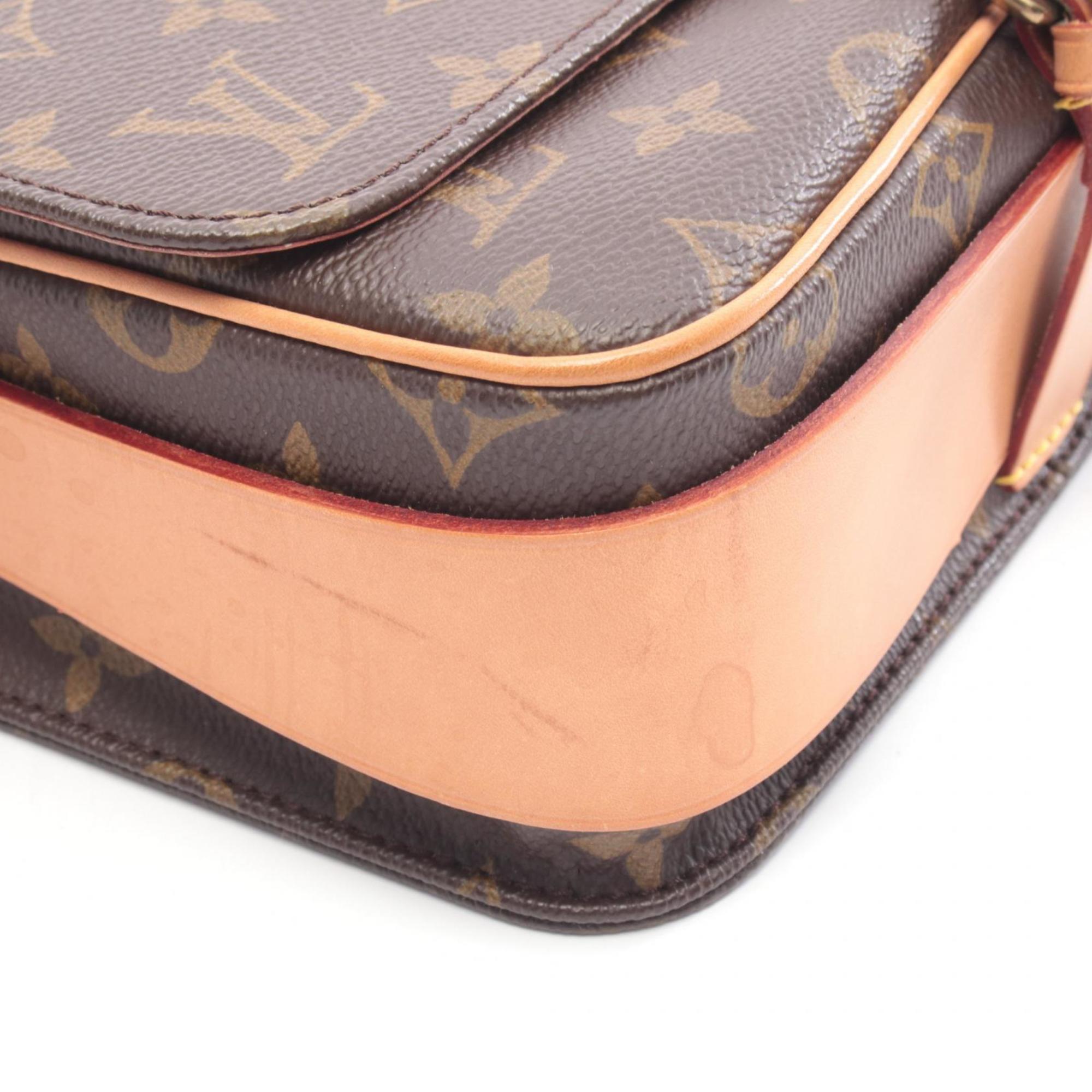 Louis Vuitton Brown Coated Canvas Leather Handbag Shoulder Bag