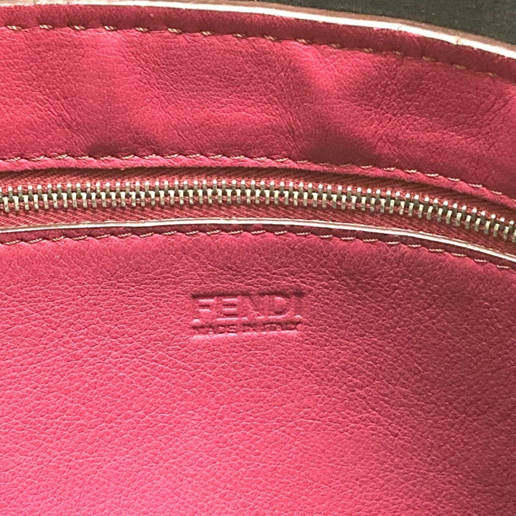 Fendi Black Purple Leather Shoulder Bag Tote Bag