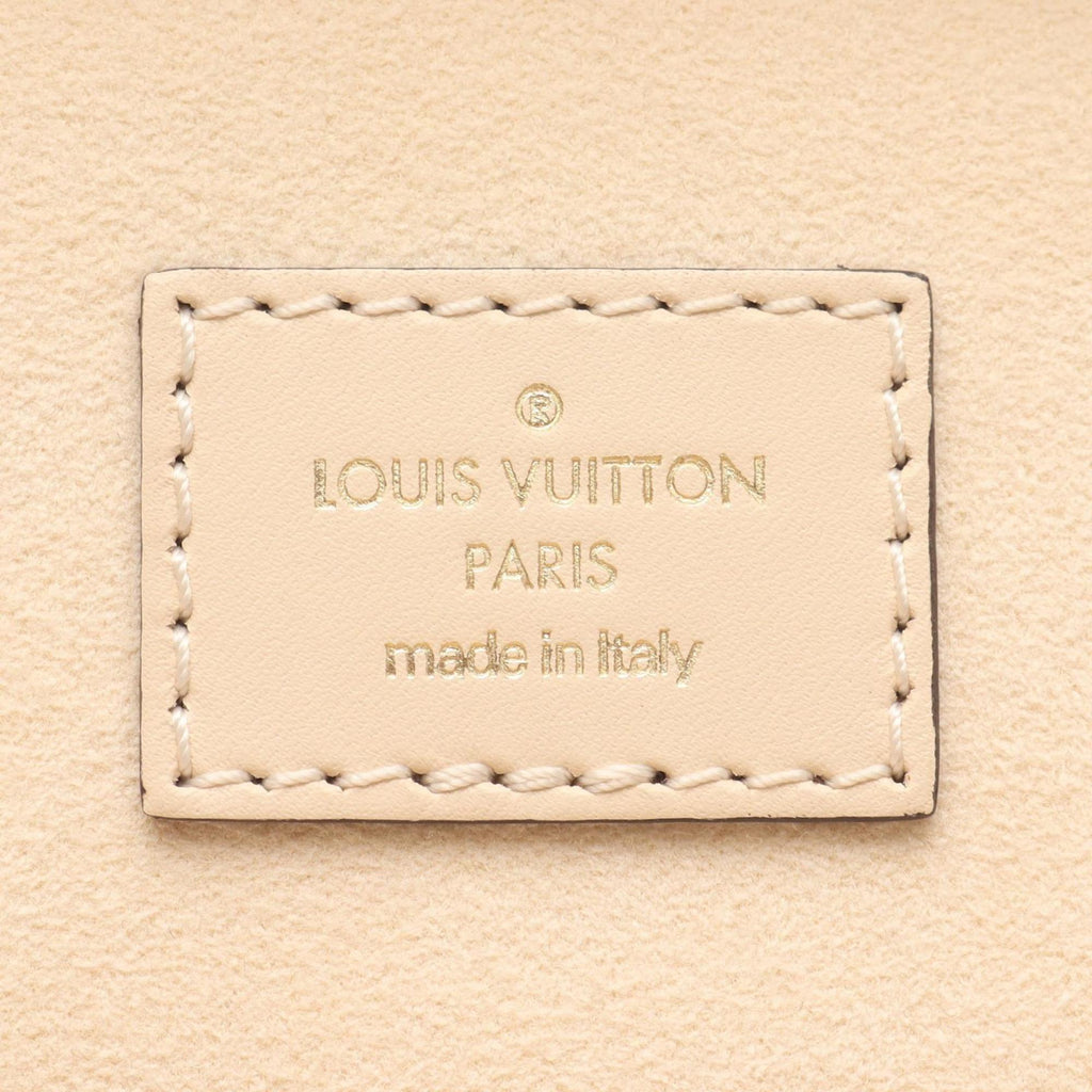 Louis Vuitton Beige Brown Coated Canvas Handbag