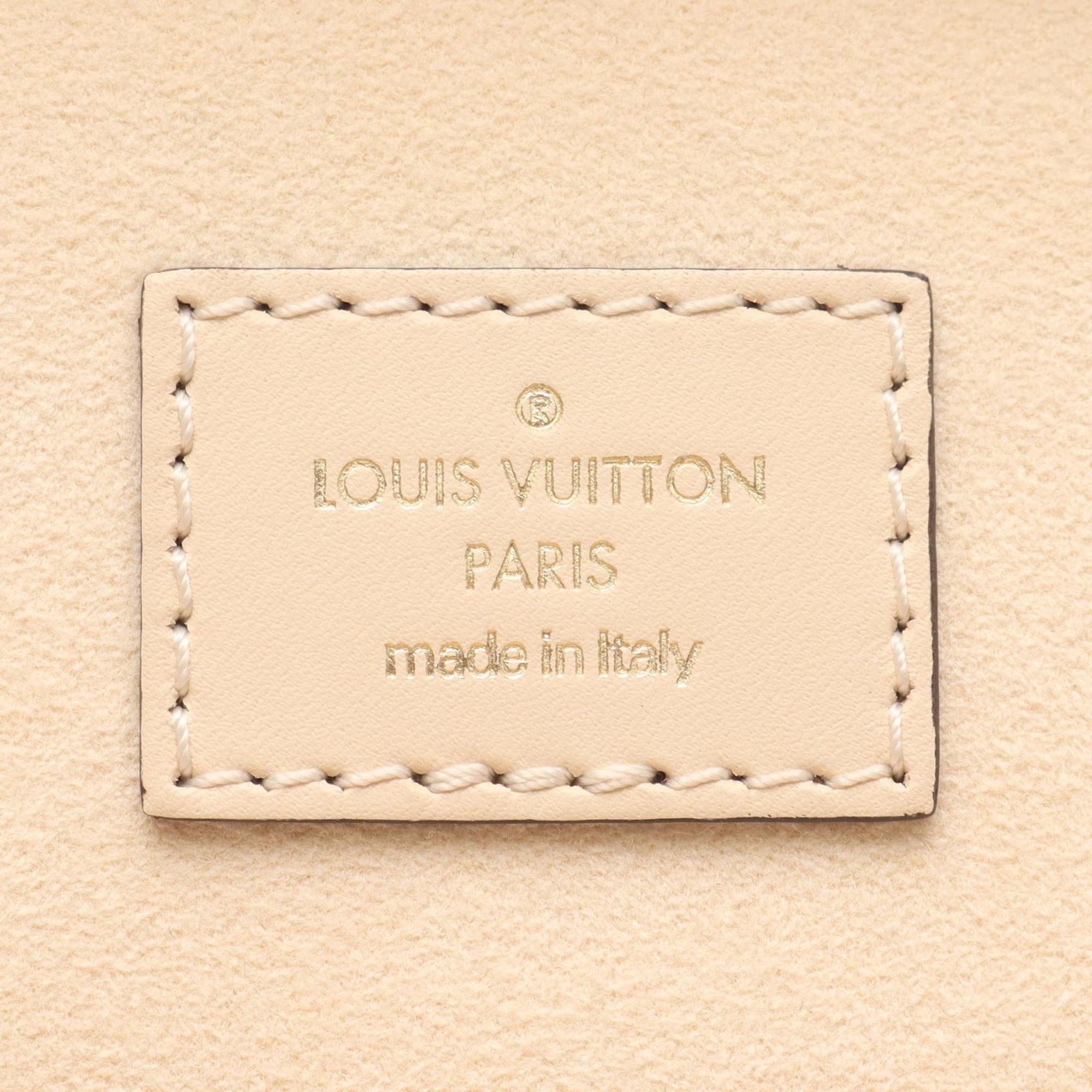Louis Vuitton Beige Brown Coated Canvas Handbag