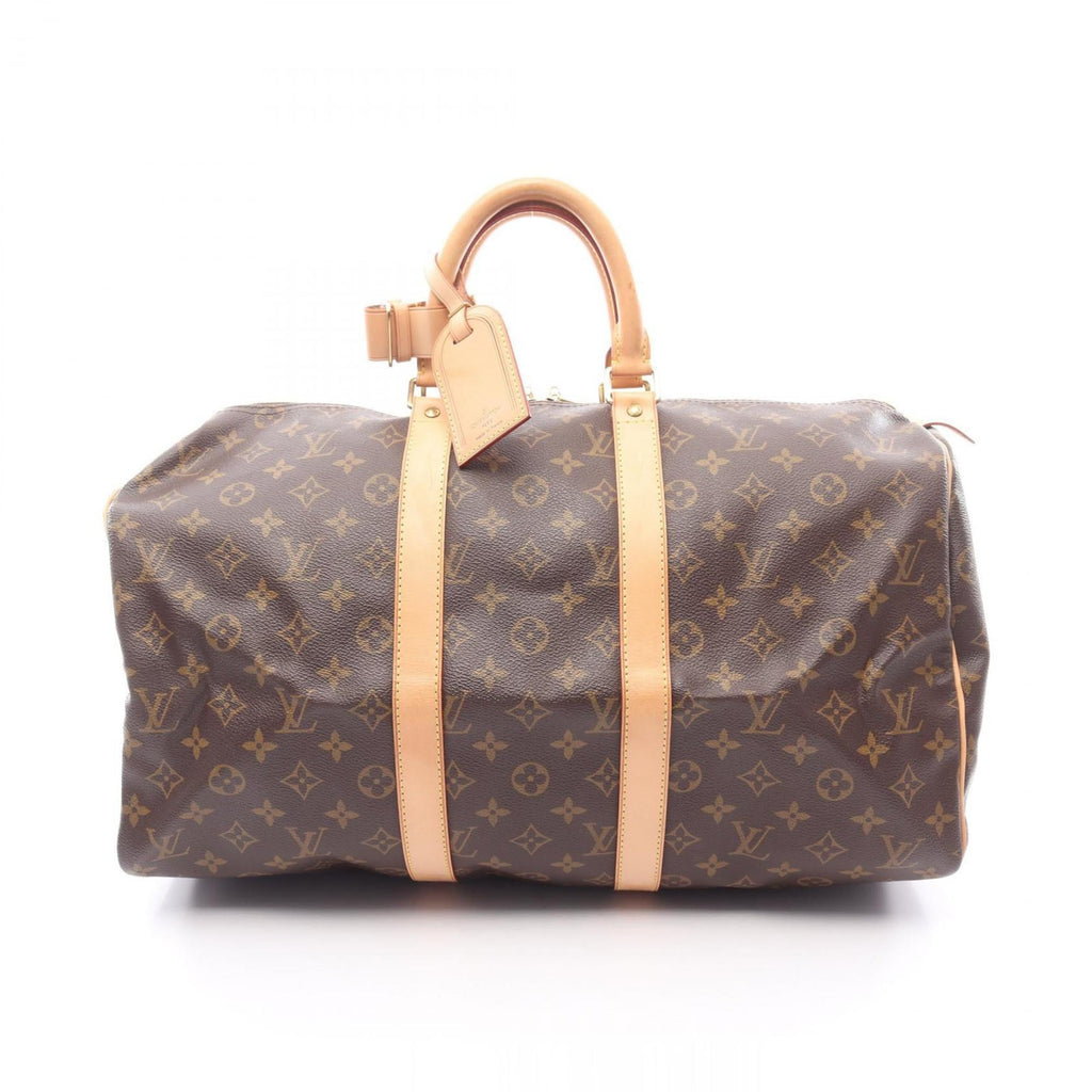 Louis Vuitton Brown Coated Canvas Leather Boston Bag