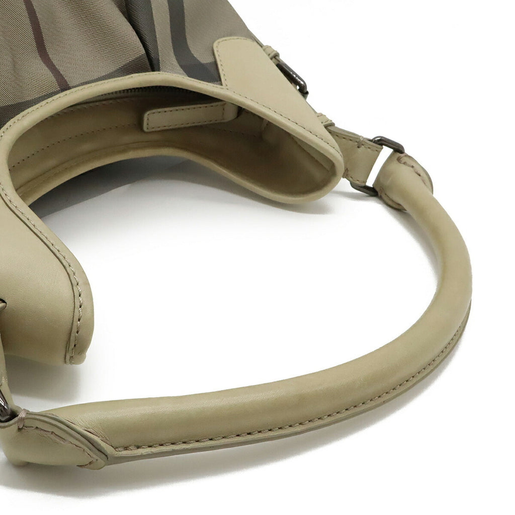 Burberry Brown Grayish Pvc Leather Shoulder Bag