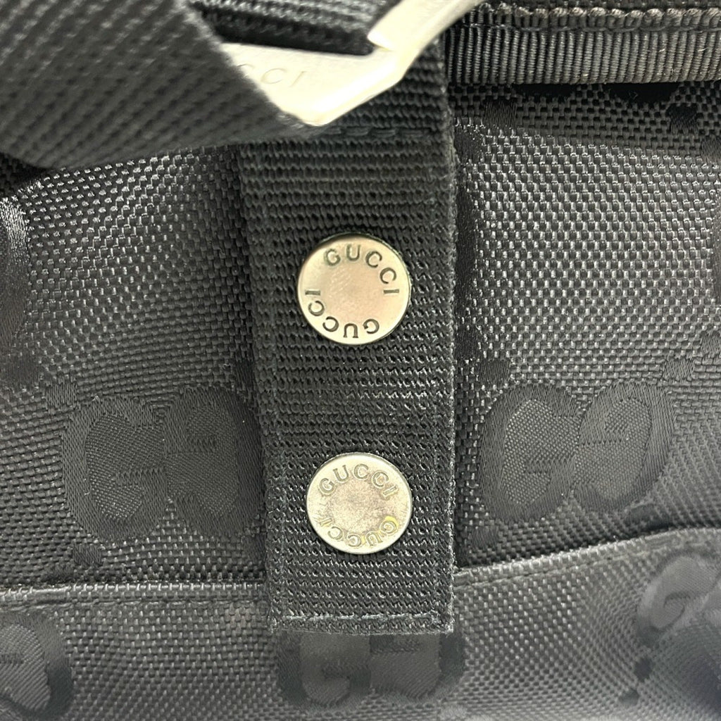 Gucci Black Nylon Leather Handbag Shoulder Bag (Pre-Owned)