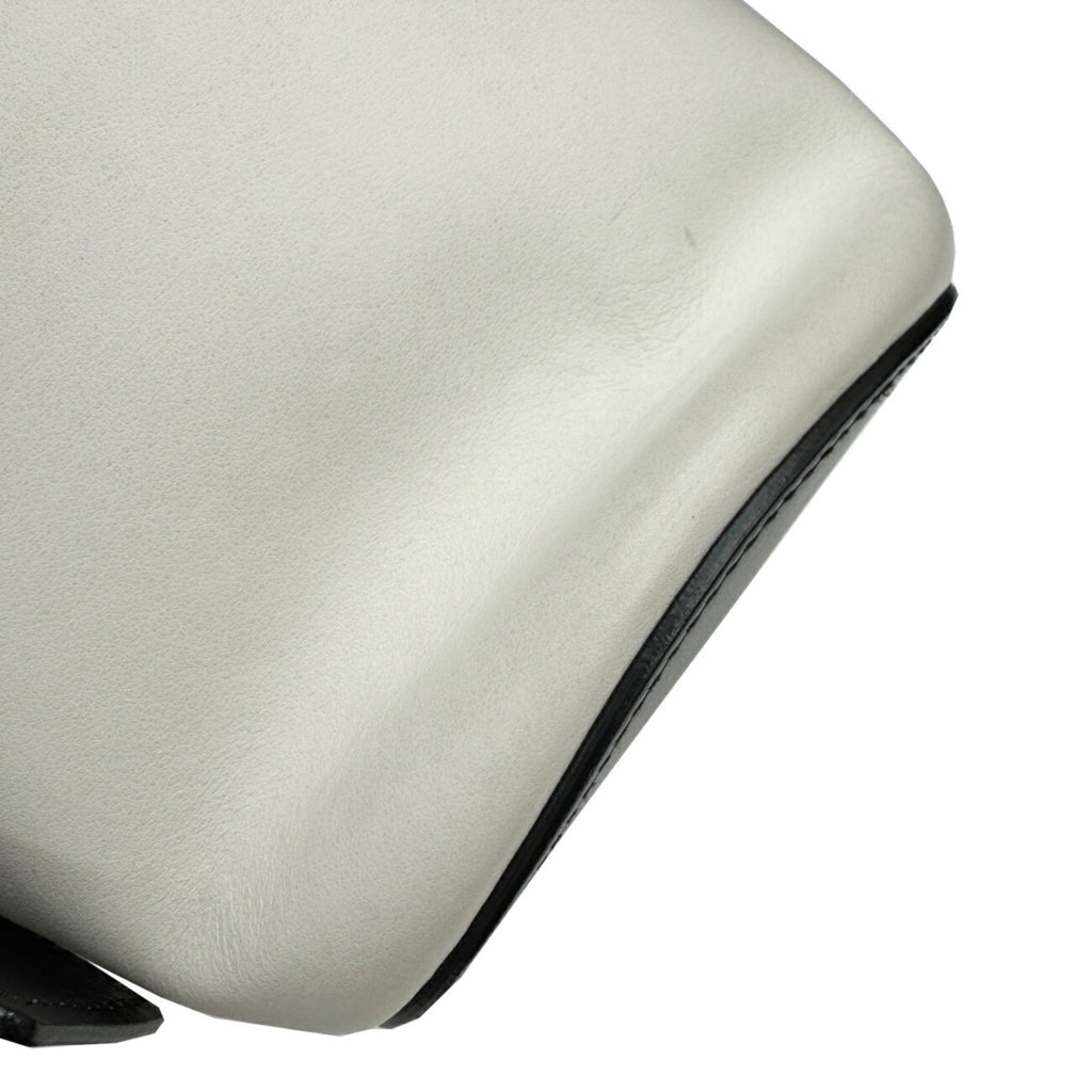 Prada Black White Leather Handbag Shoulder Bag