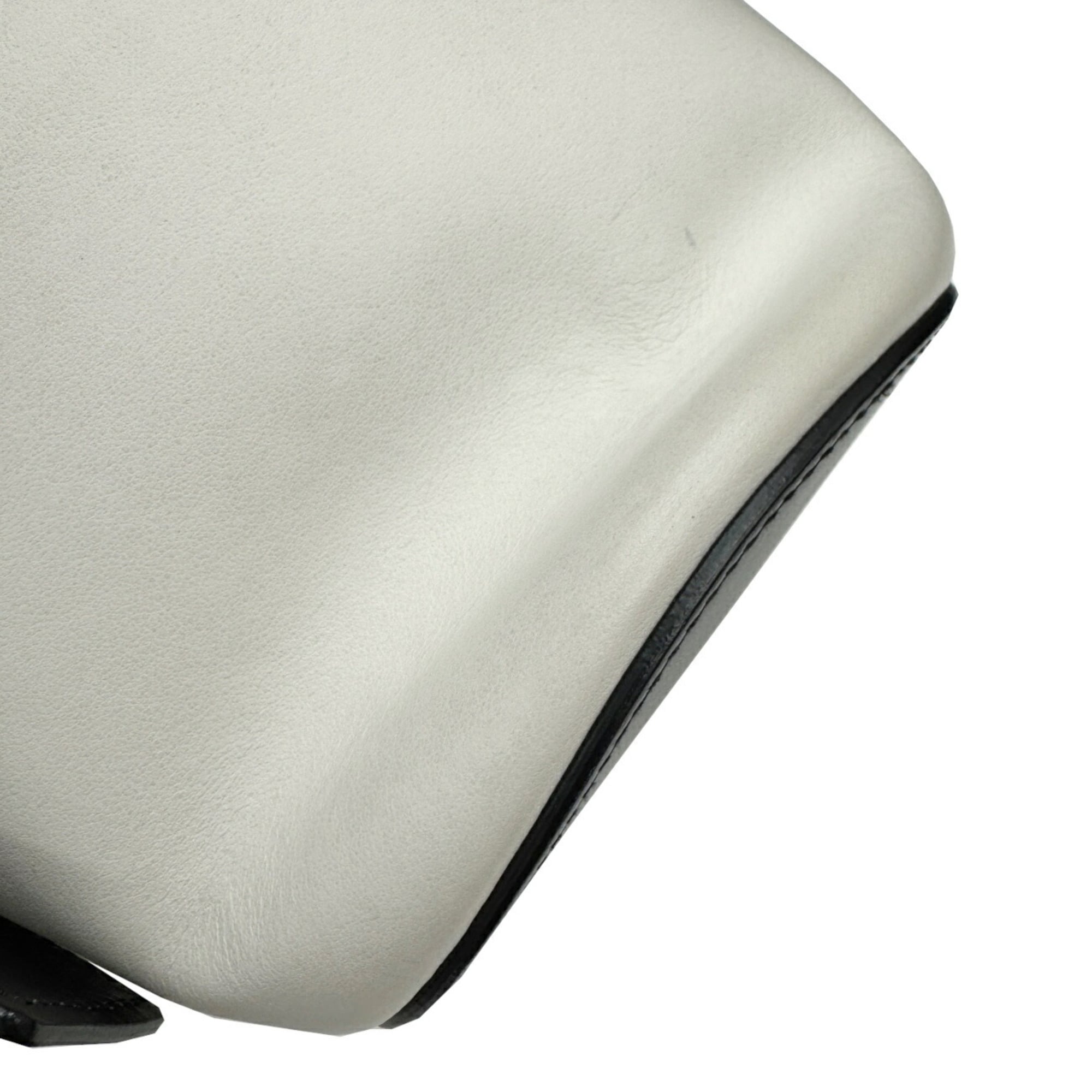 Prada Black White Leather Handbag Shoulder Bag