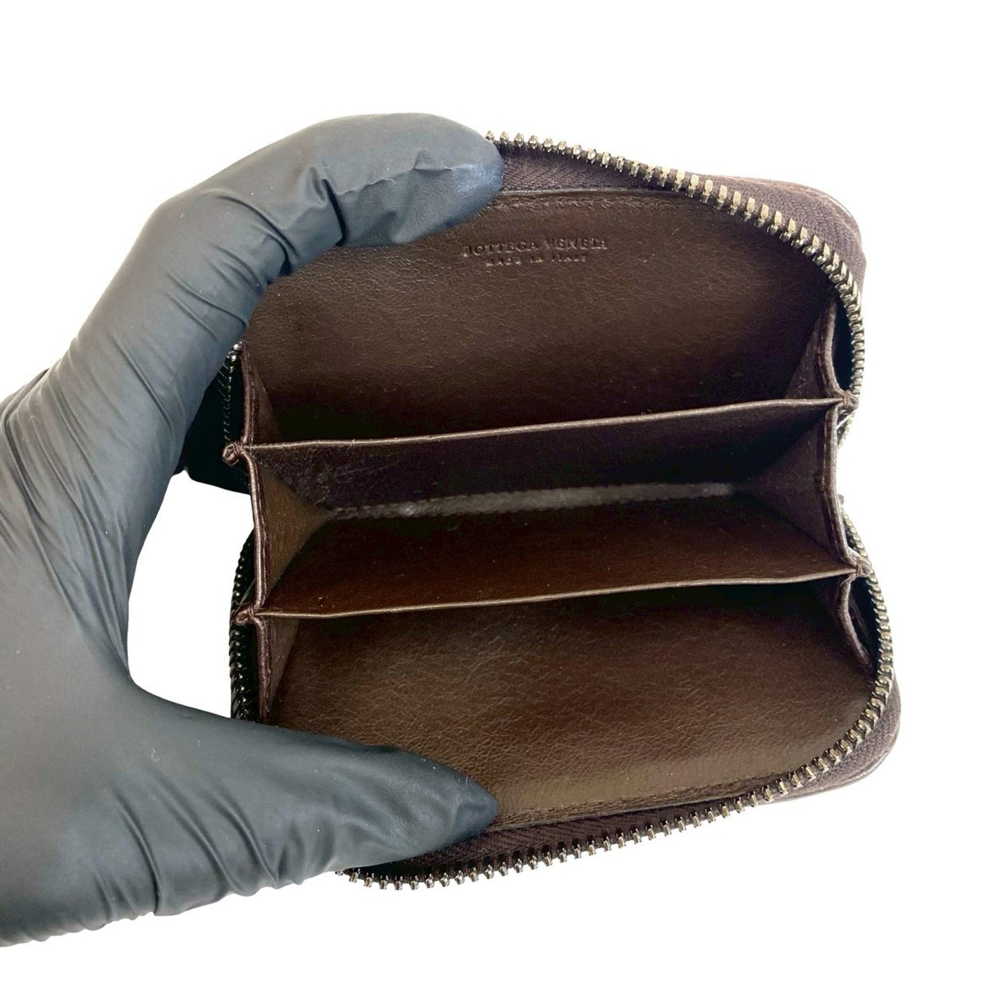 Bottega Veneta Brown Leather Coin Purse/Coin Case