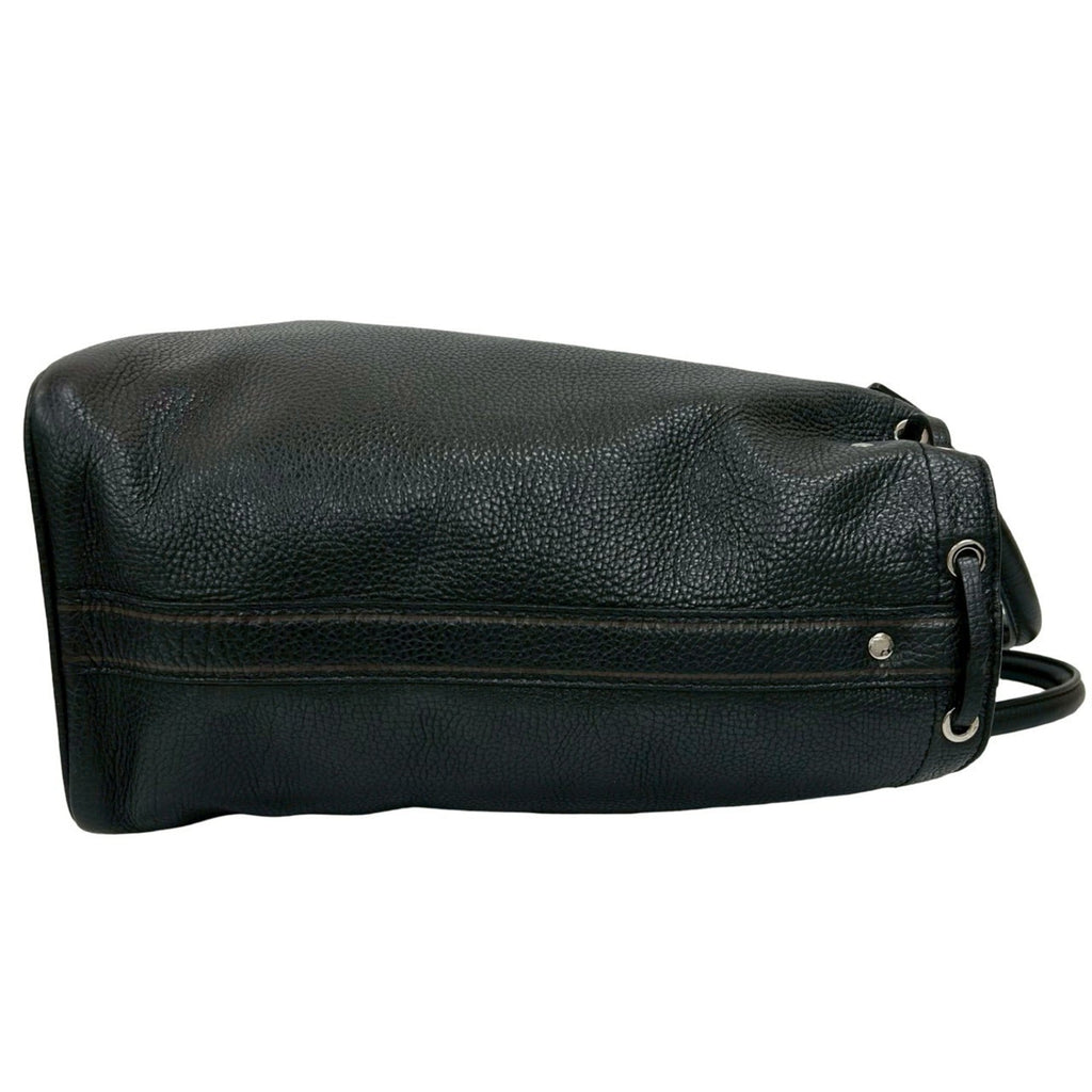 Louis Vuitton Black Leather Handbag Tote Bag