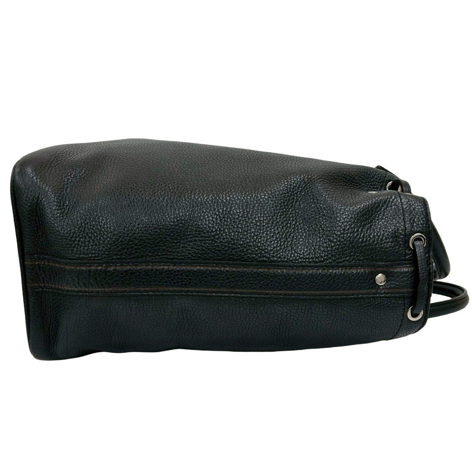 Louis Vuitton Black Leather Handbag Tote Bag