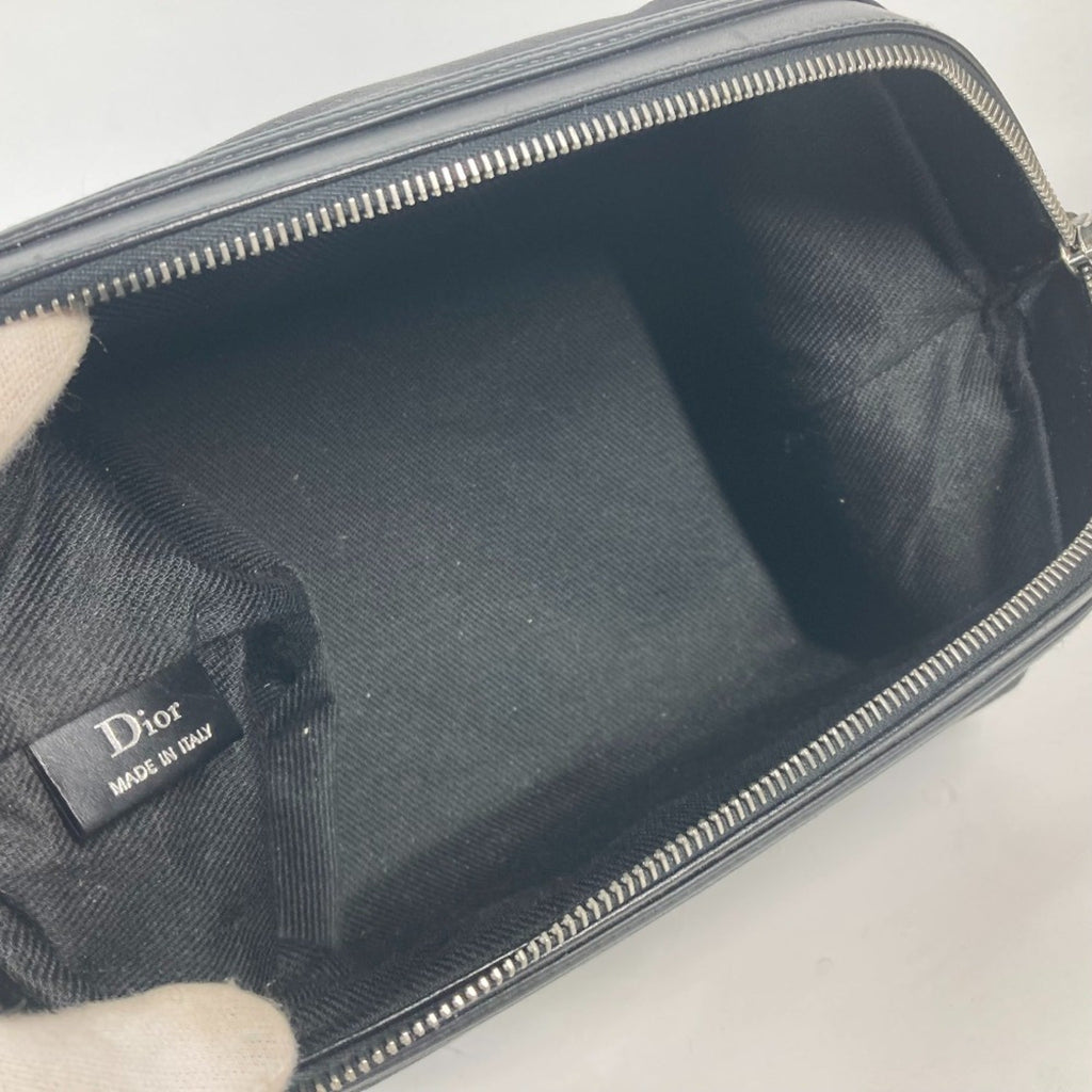 Christian Dior Black Canvas Leather Pouch (Pre-Owned)