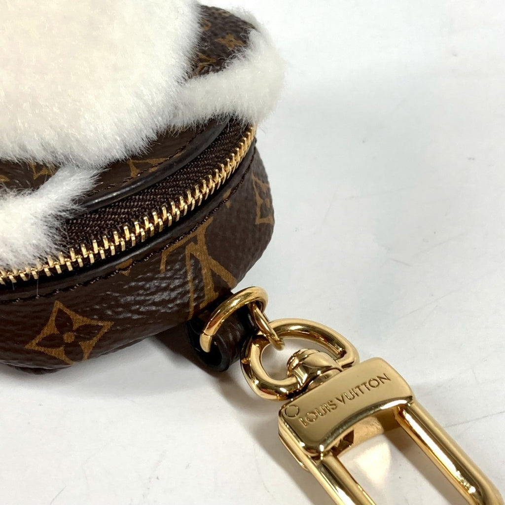 Louis Vuitton Brown White Monogram Fur Handbag Pouch