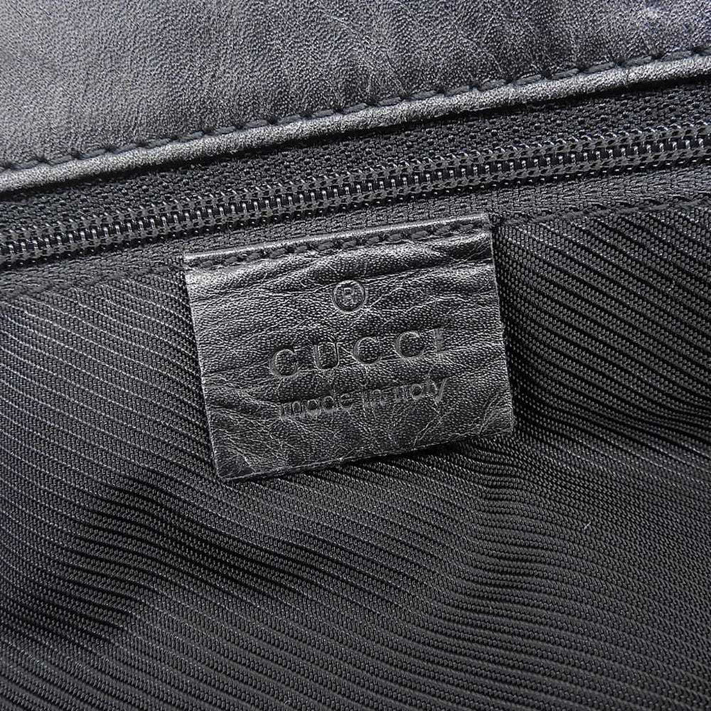 Gucci Black Canvas Leather Handbag Tote Bag (Pre-Owned)