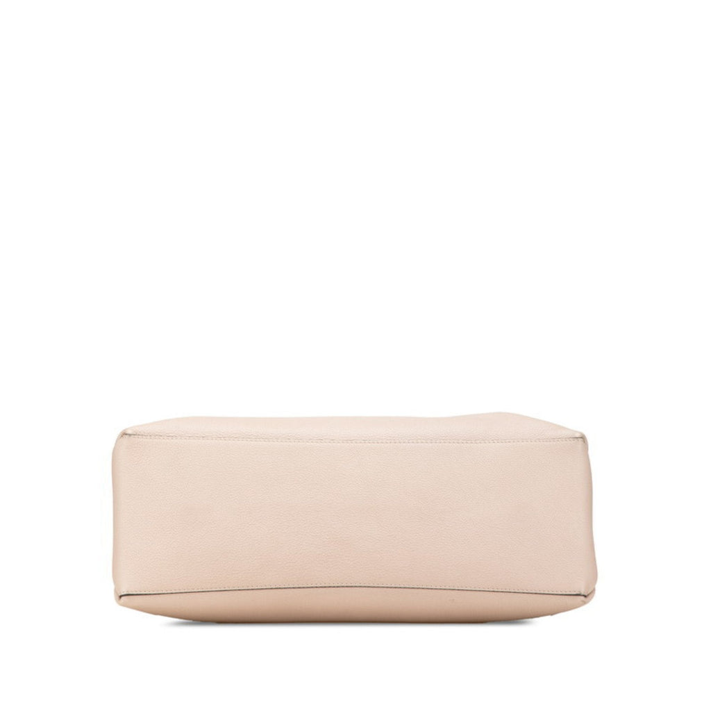 Louis Vuitton Beige Grayish Leather Shoulder Bag Tote Bag