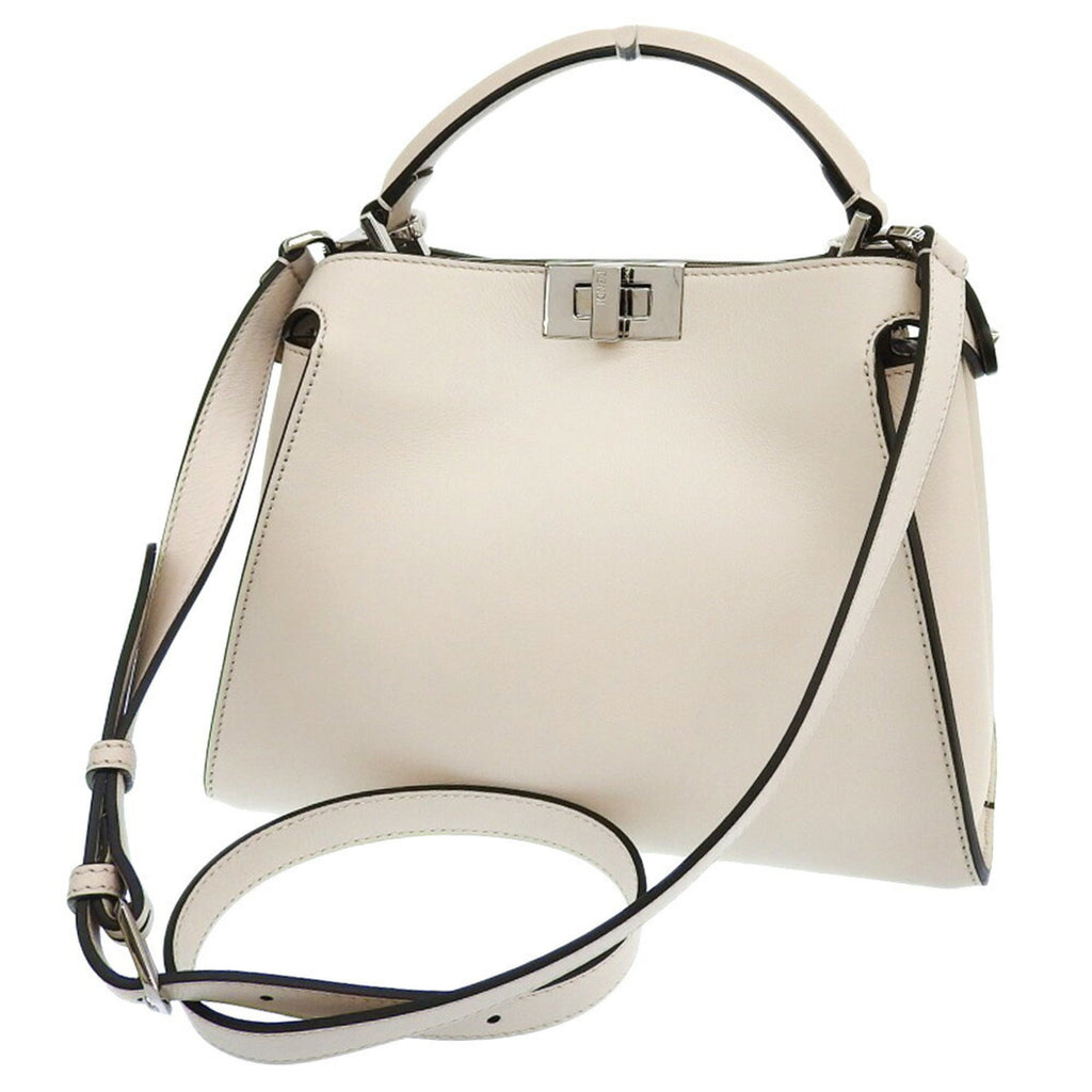 Fendi Peekaboo Cream Leather Handbag Shoulder Bag