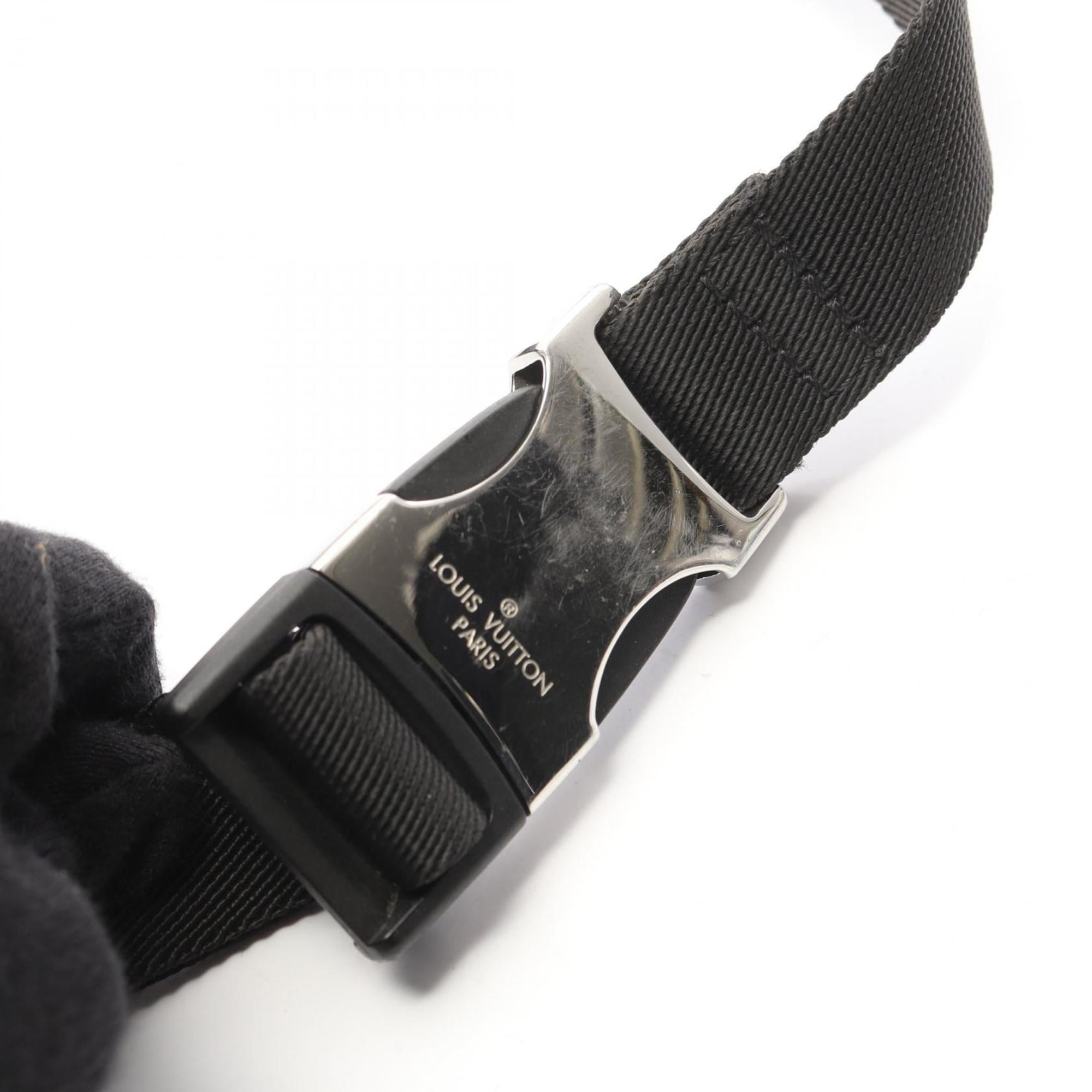 Louis Vuitton Black Coated Canvas Leather Fanny Pack Sling Bag