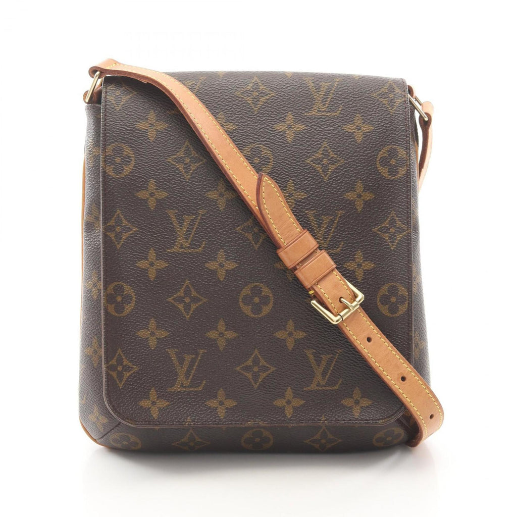 Louis Vuitton Brown Coated Canvas Leather Shoulder Bag