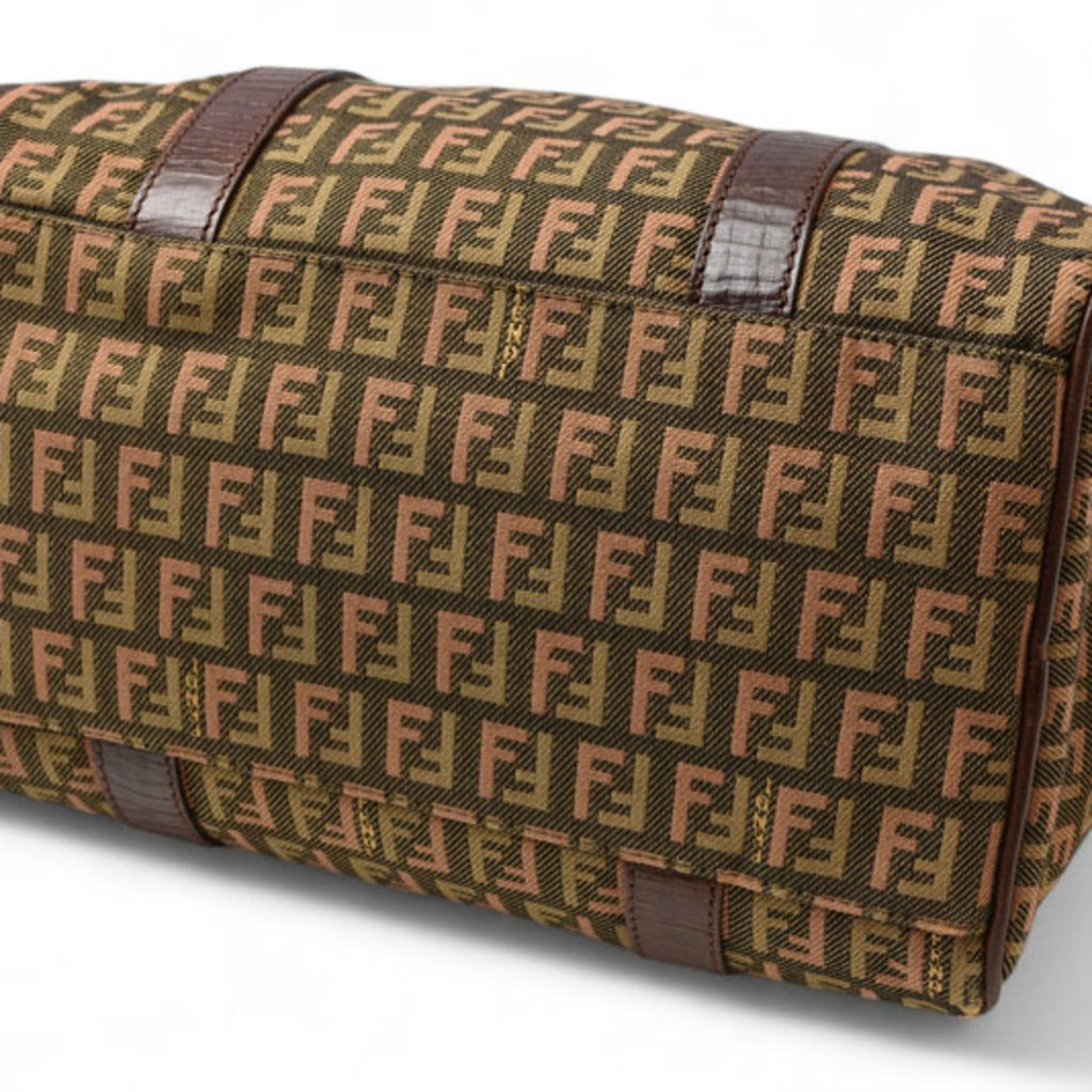 Fendi Zucca Khaki Brown Zucca Canvas Handbag