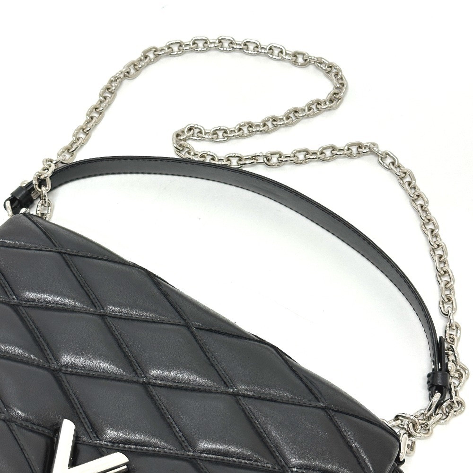 Louis Vuitton Black Noir Leather Handbag Shoulder Bag